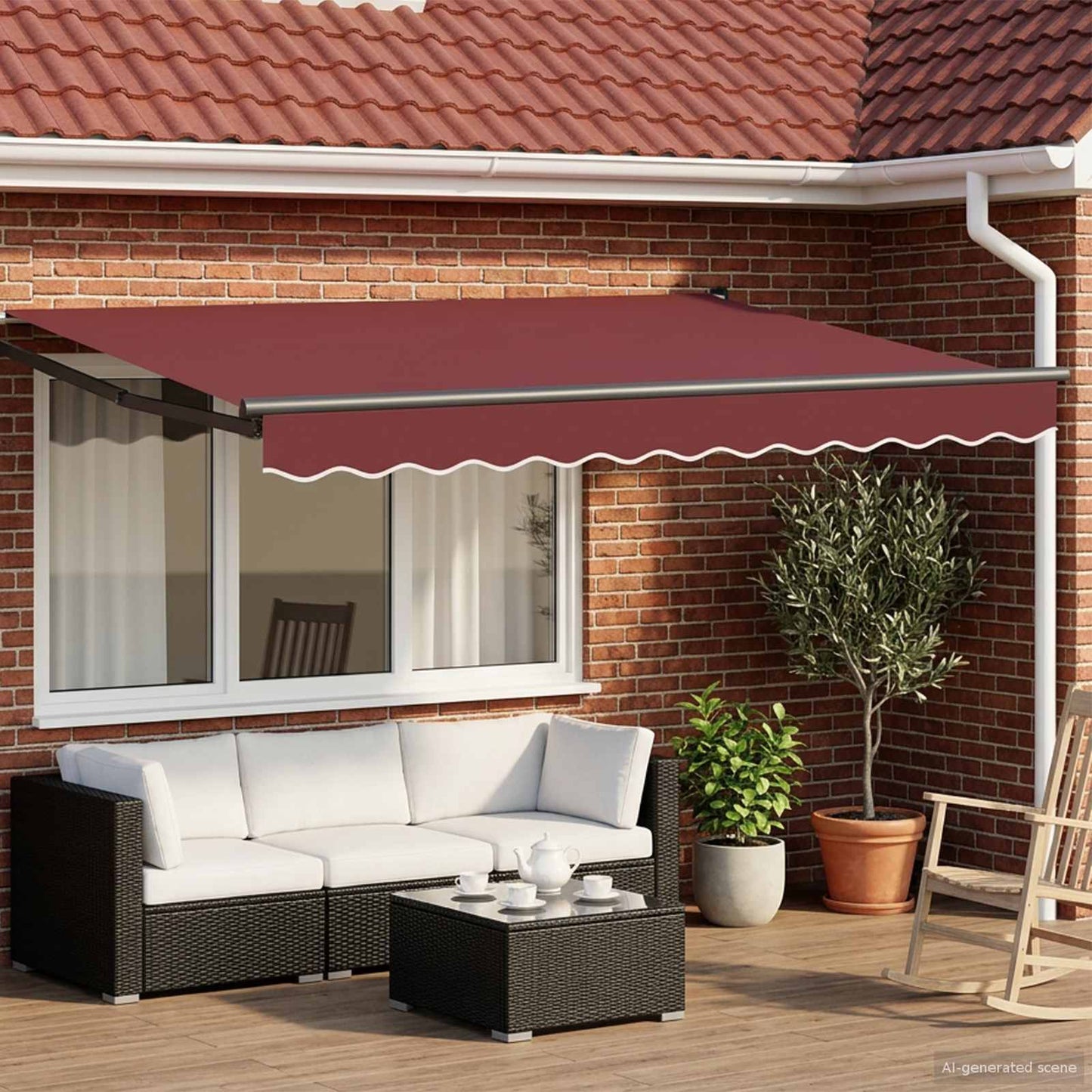 Retractable Awning Burgundy 3 x 2 m