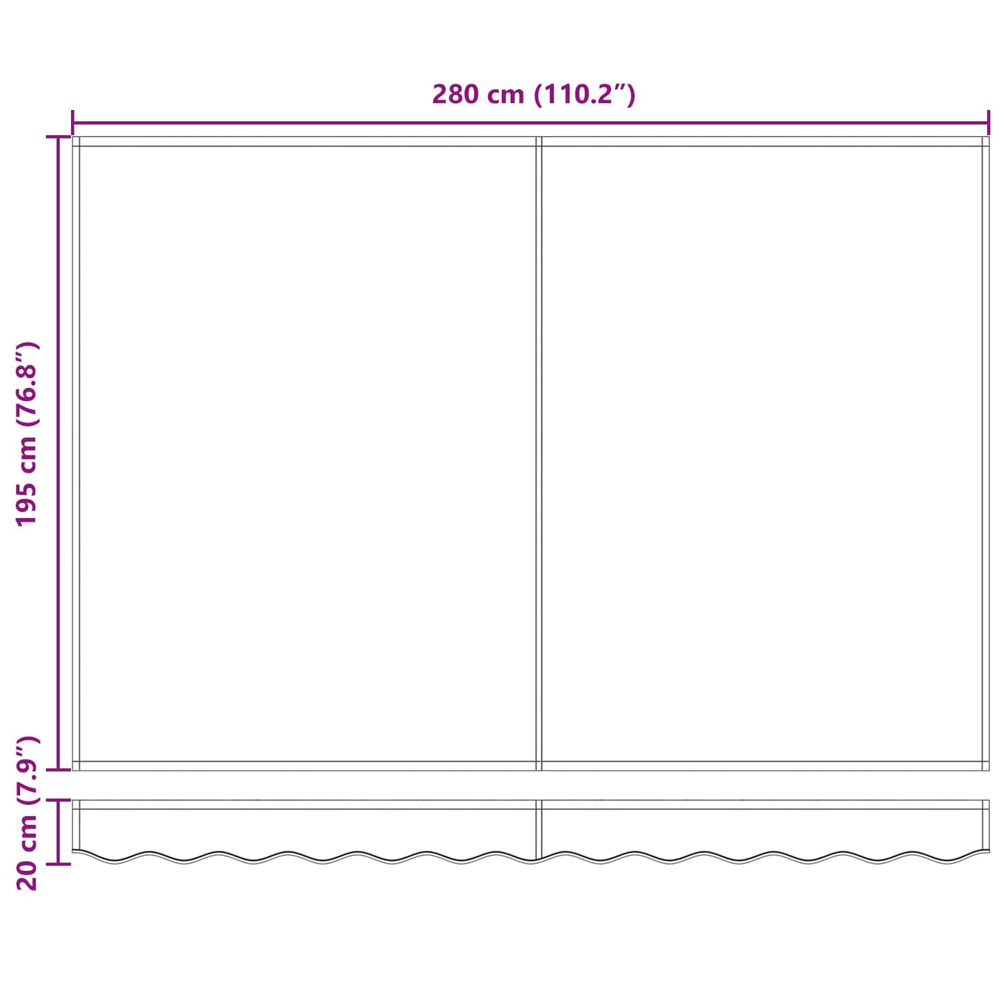 Retractable Awning Burgundy 3 x 2 m