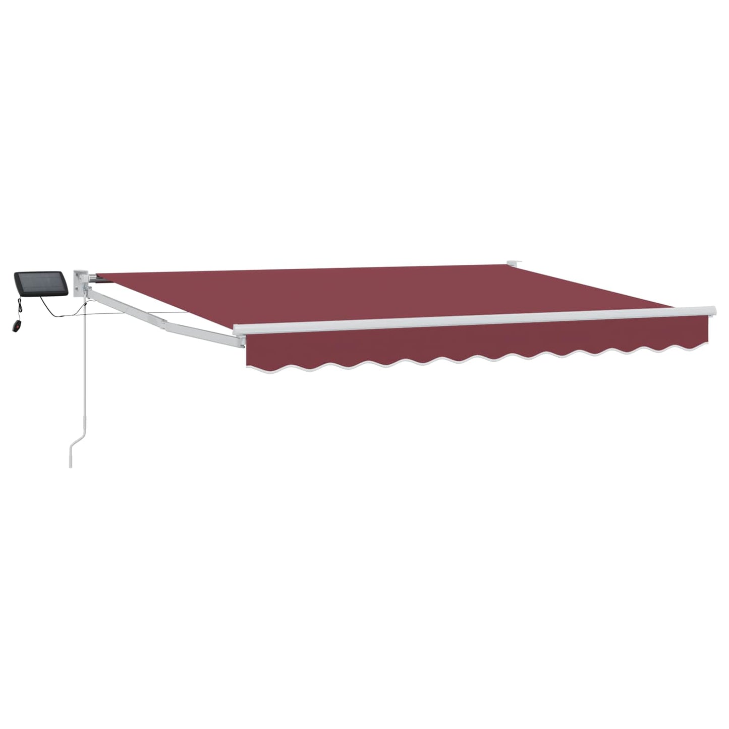 Manual Retractable Awning with LEDs Burgundy and White 3 x 2 m