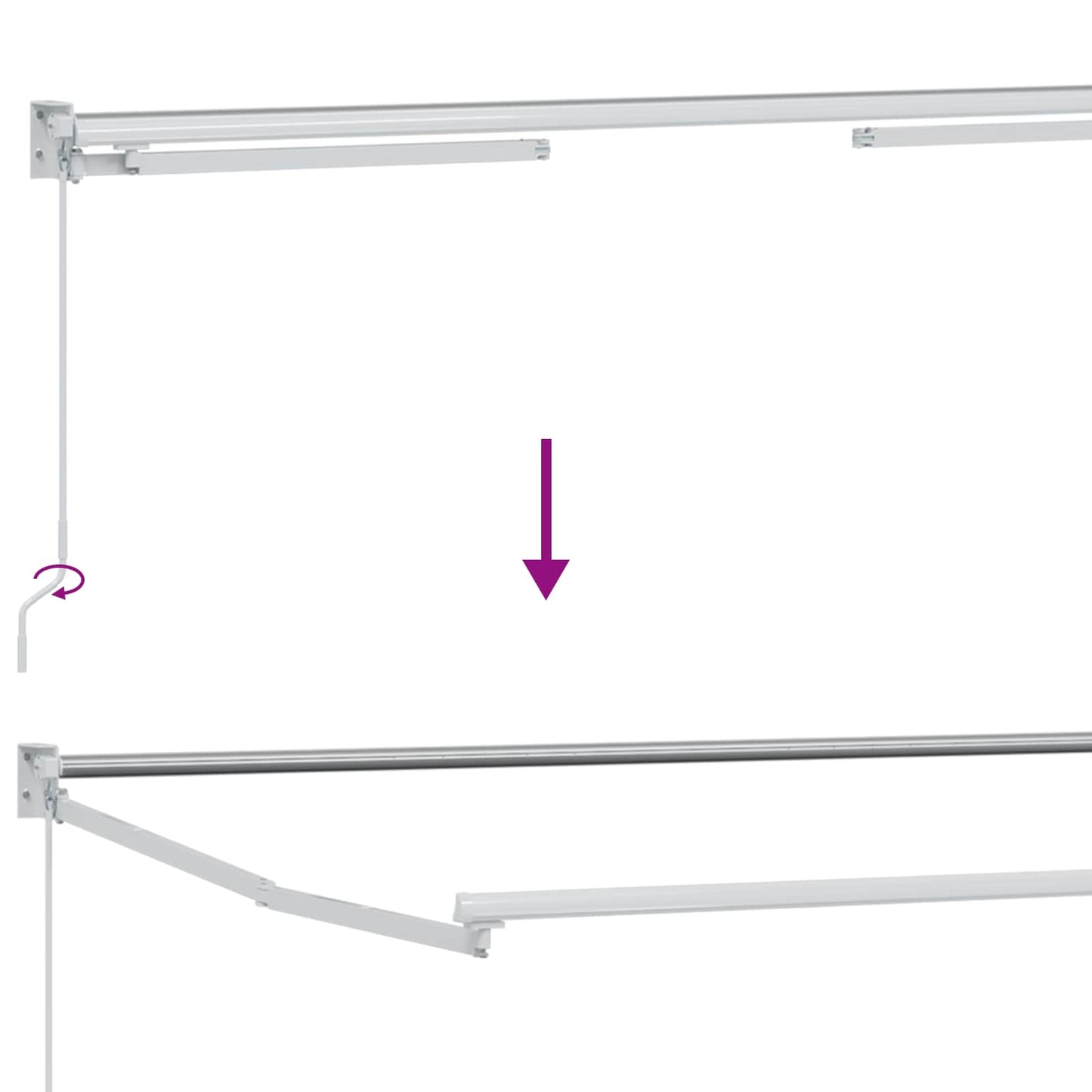 Manual Retractable Awning with LEDs 3.5 x 2.5 m