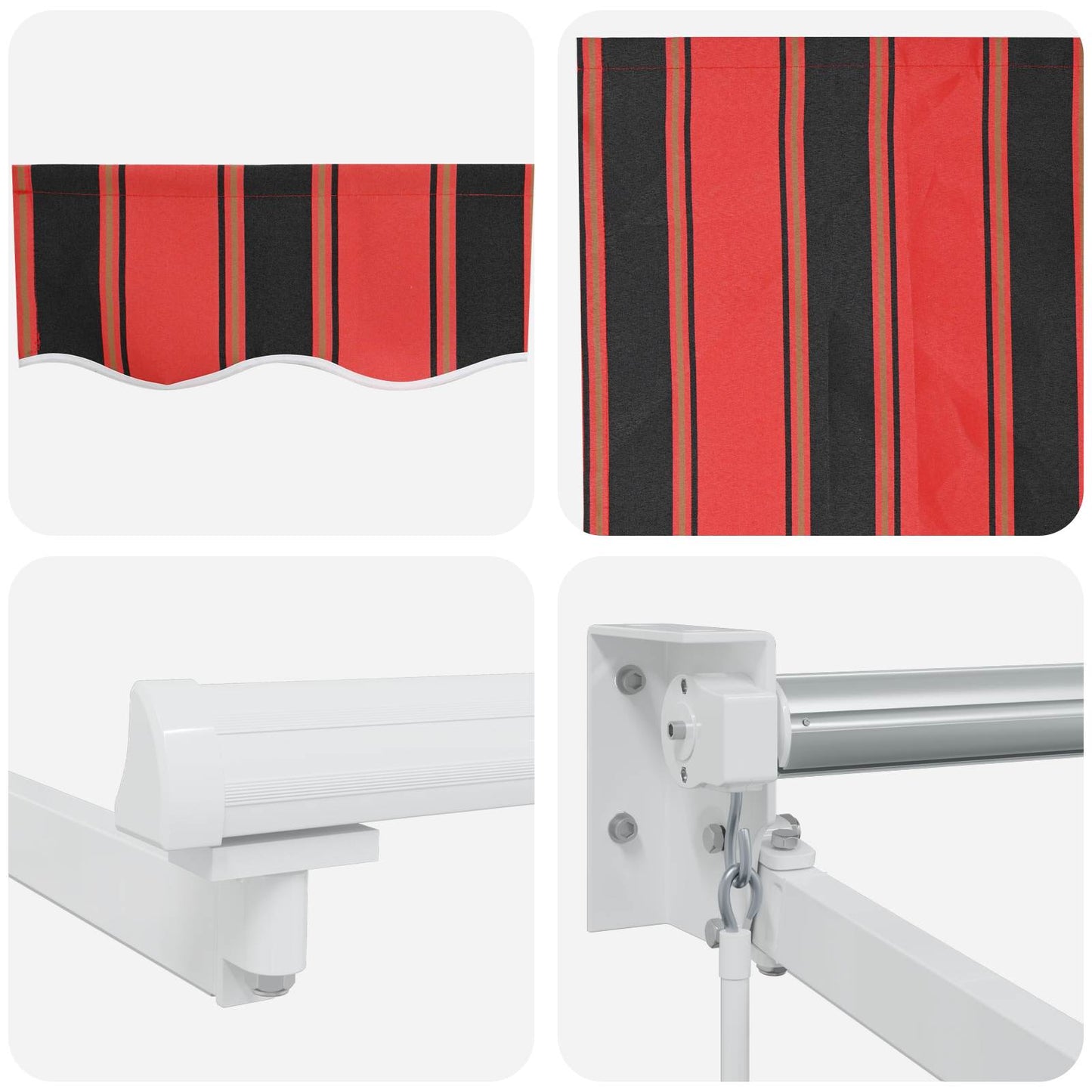 Manual Retractable Awning with LEDs 4.5 x 3 m