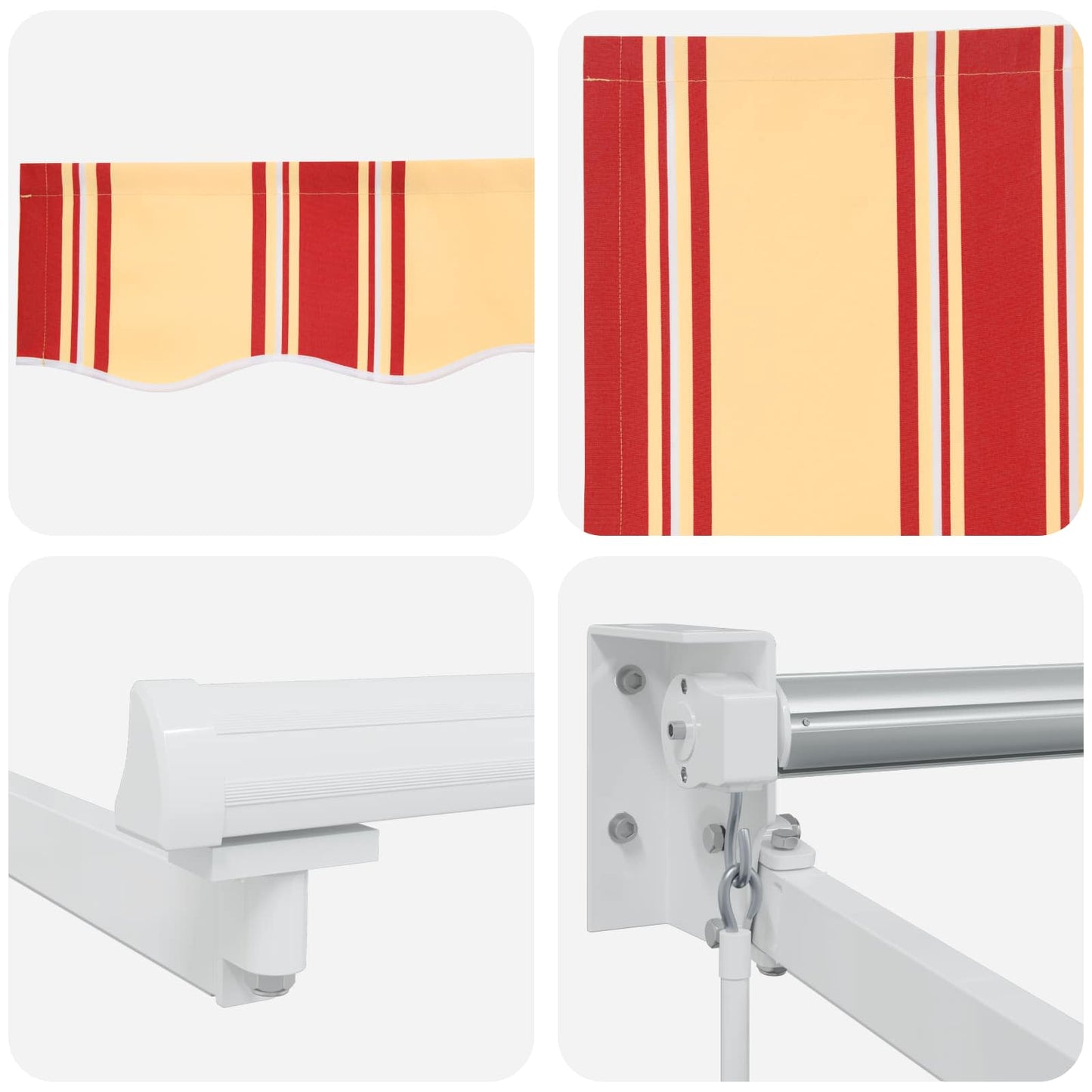 Manual Retractable Awning with LEDs Multicolour 4.5 x 3 m