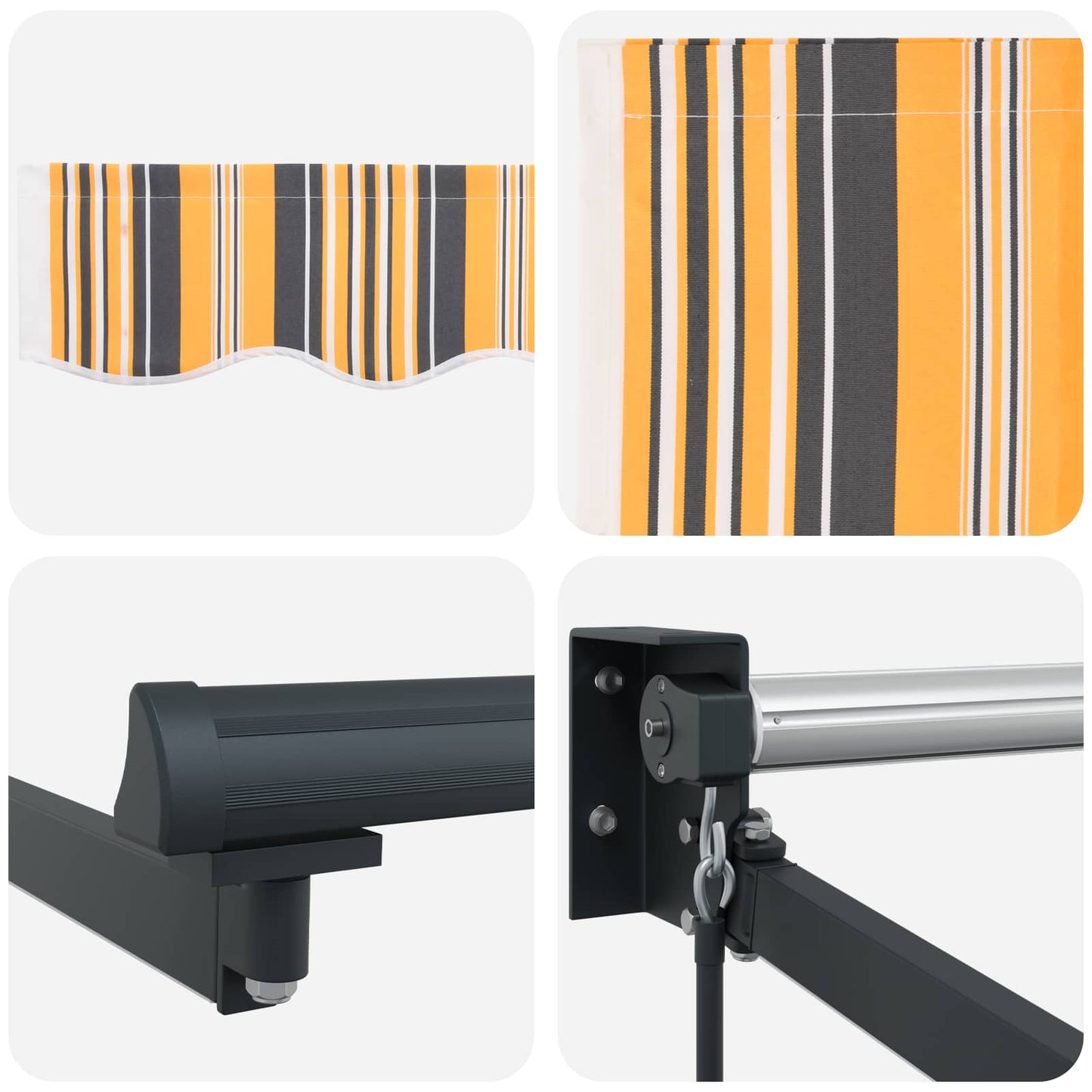 Manual Retractable Awning with LEDs 2.5 x 2 m