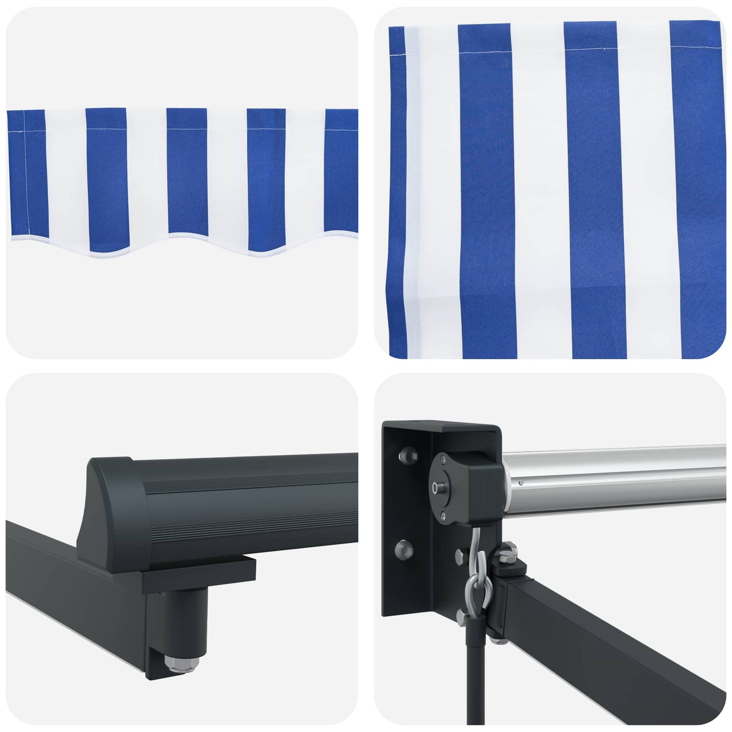 Manual Retractable Awning with LEDs 3.5 x 2 m