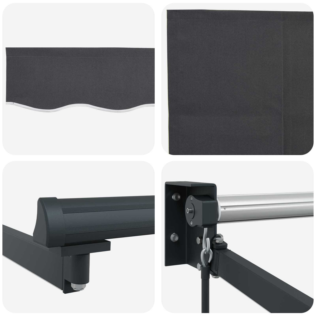 Manual Awning with Solar LED 3.5 x 2 m Anthracite