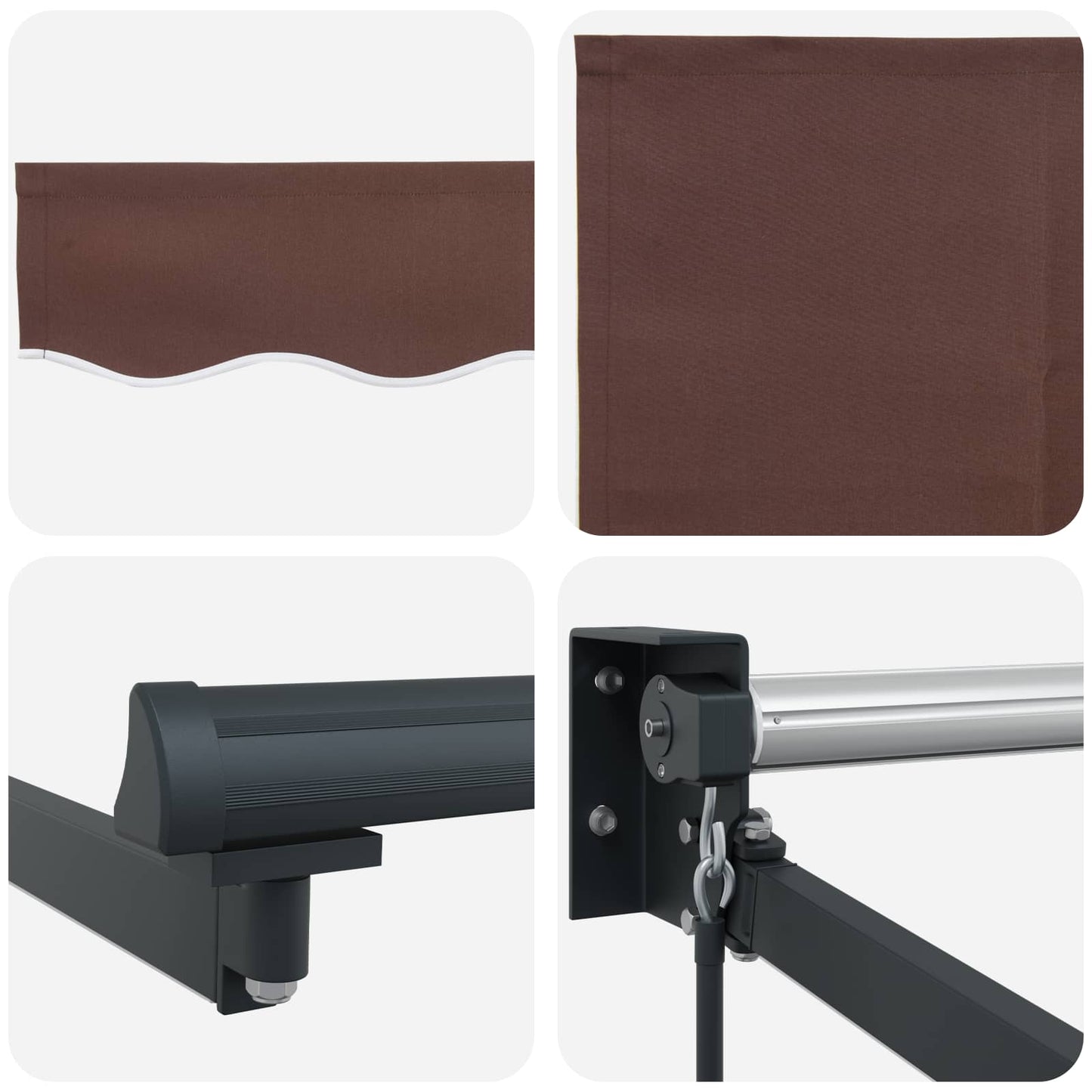 Manual Retractable Awning with LEDs 3.5 x 2 m