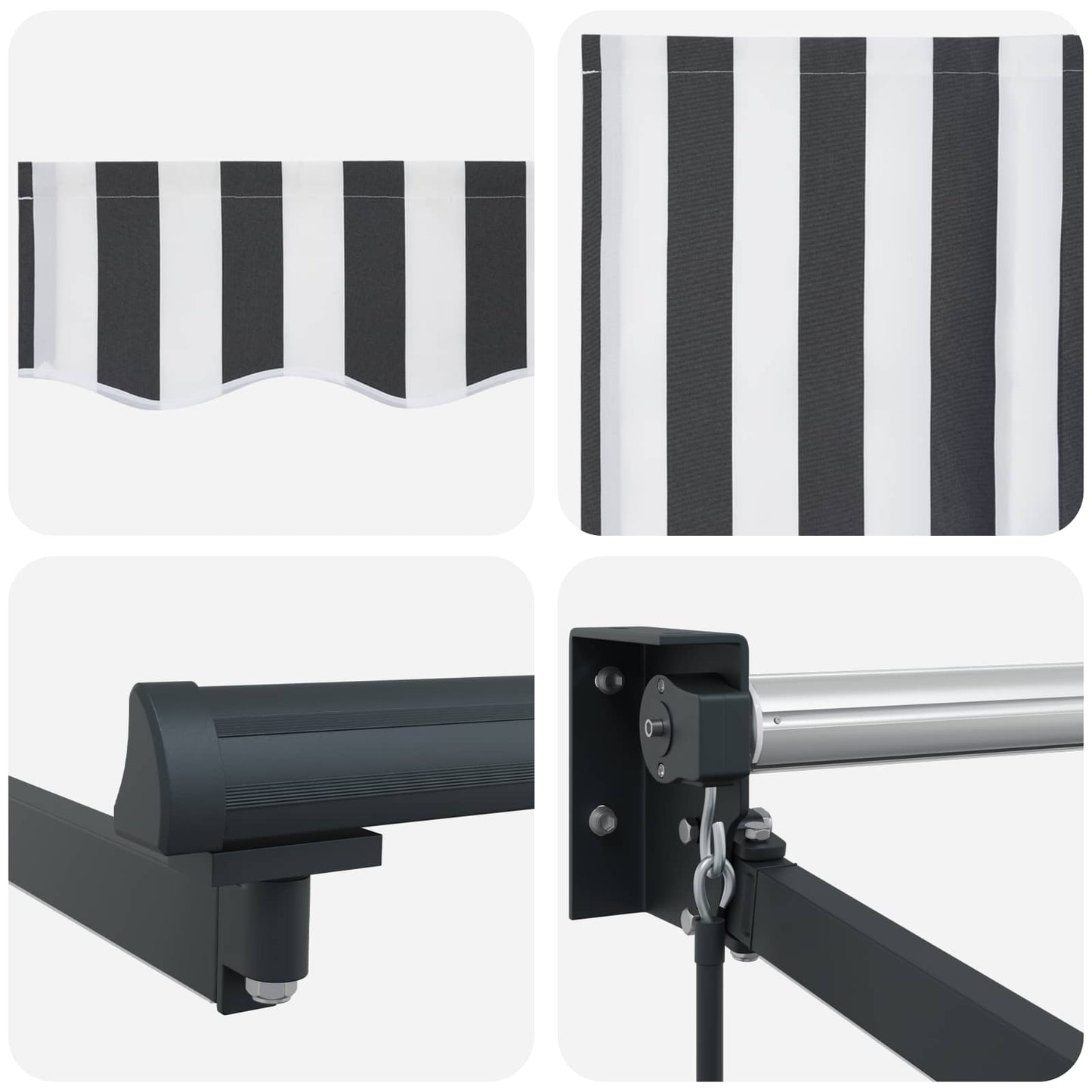 Manual Retractable Awning with LEDs 3.5 x 2 m