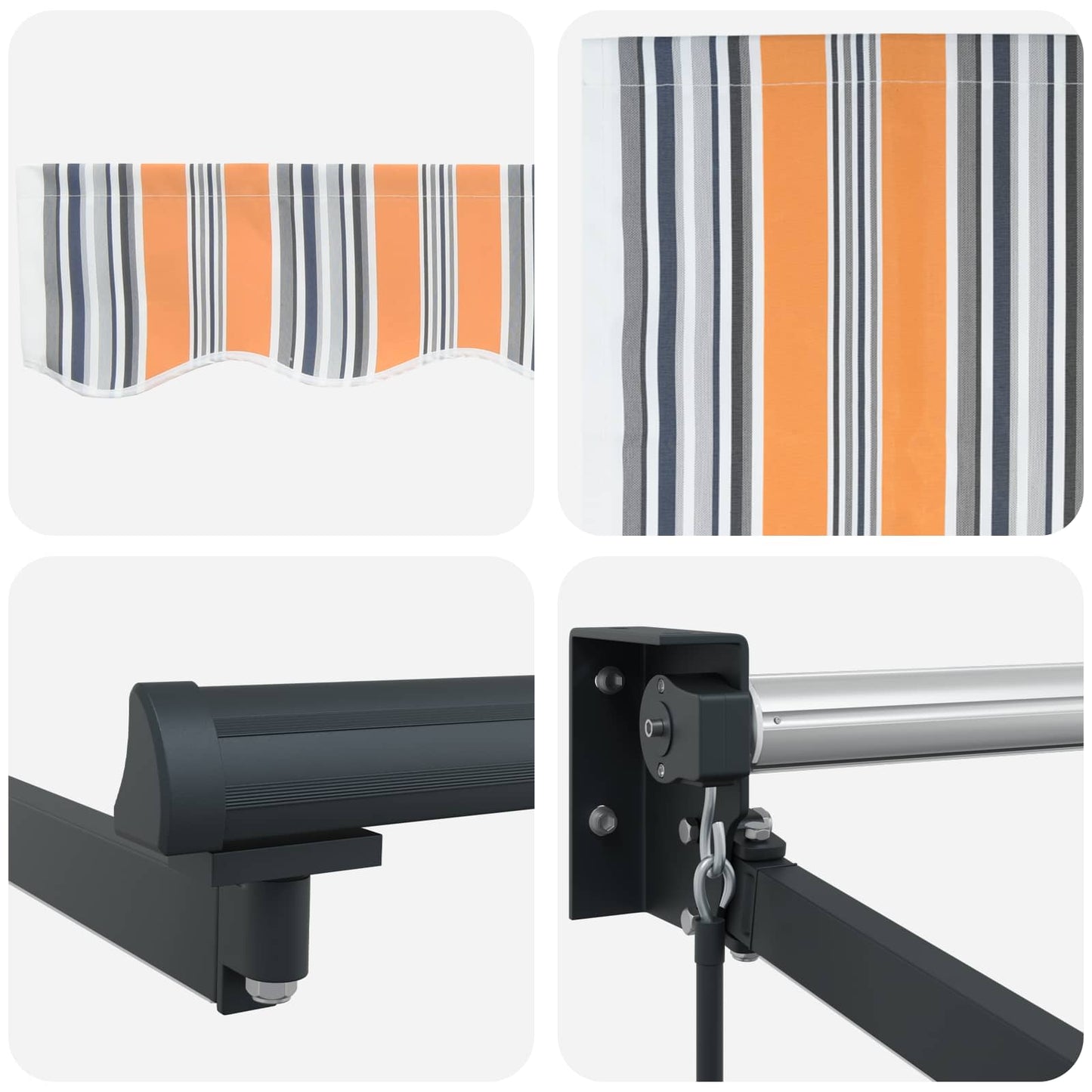 Manual Retractable Awning with LEDs 3 x 2.5 m