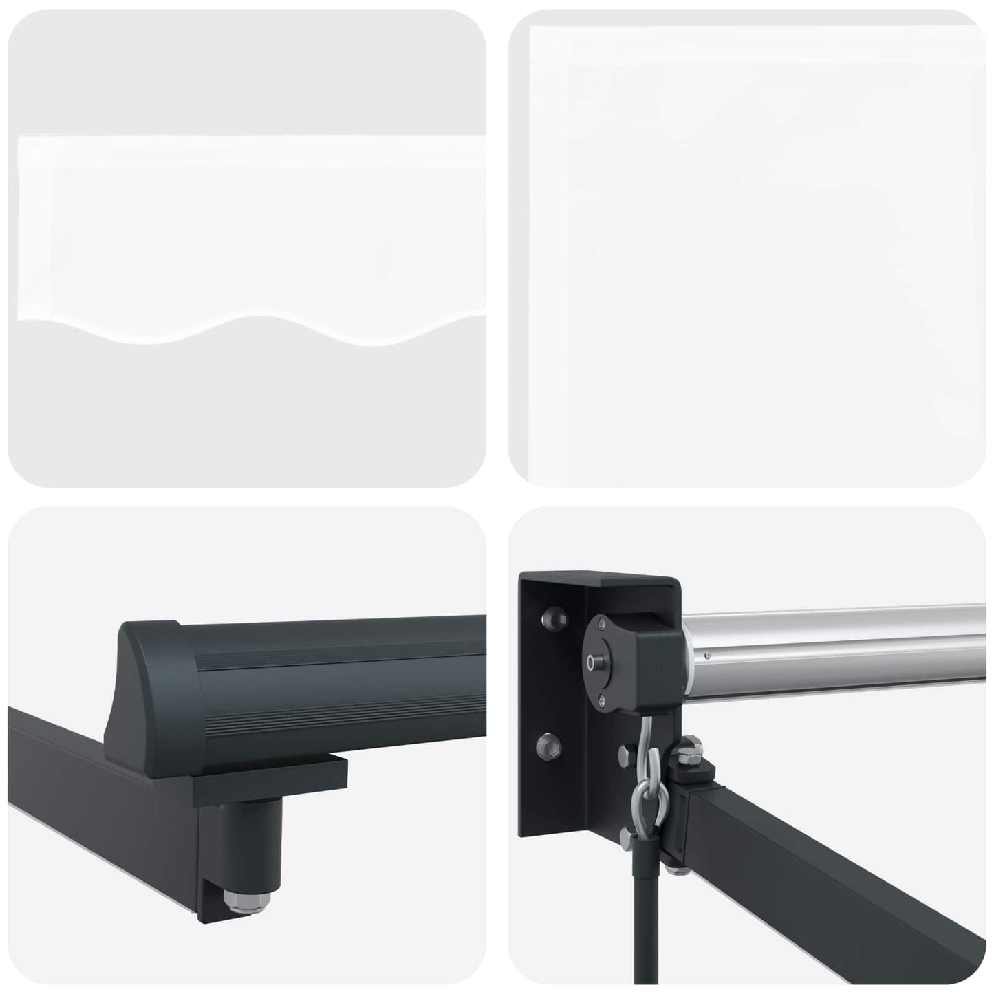 Manual Retractable Awning with LEDs 3 x 2.5 m