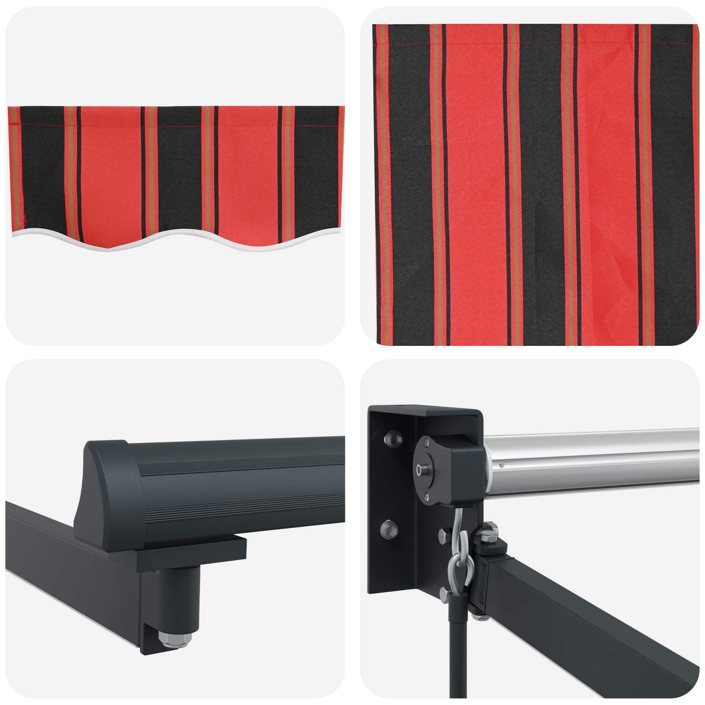 Manual Retractable Awning with LEDs 3.5 x 2.5 m
