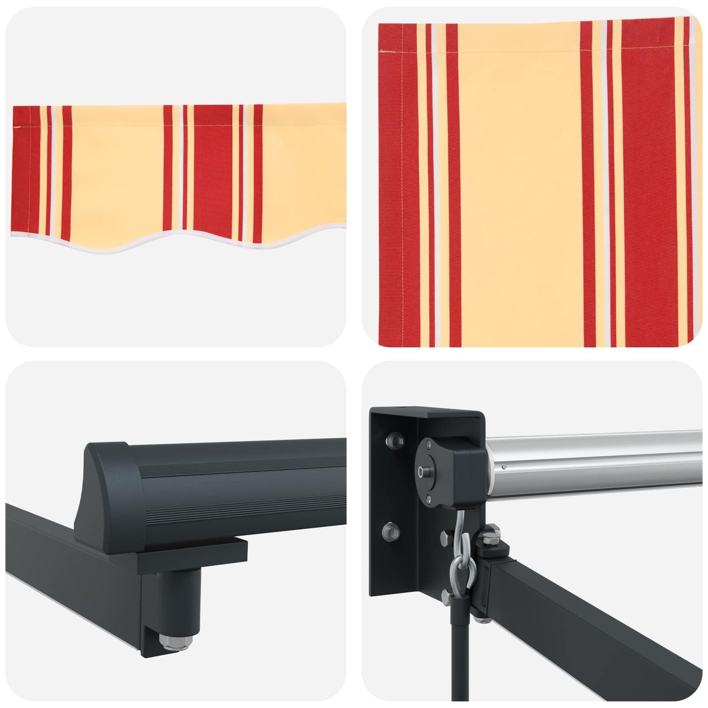Manual Retractable Awning with LEDs Multicolour 3.5 x 2.5 m