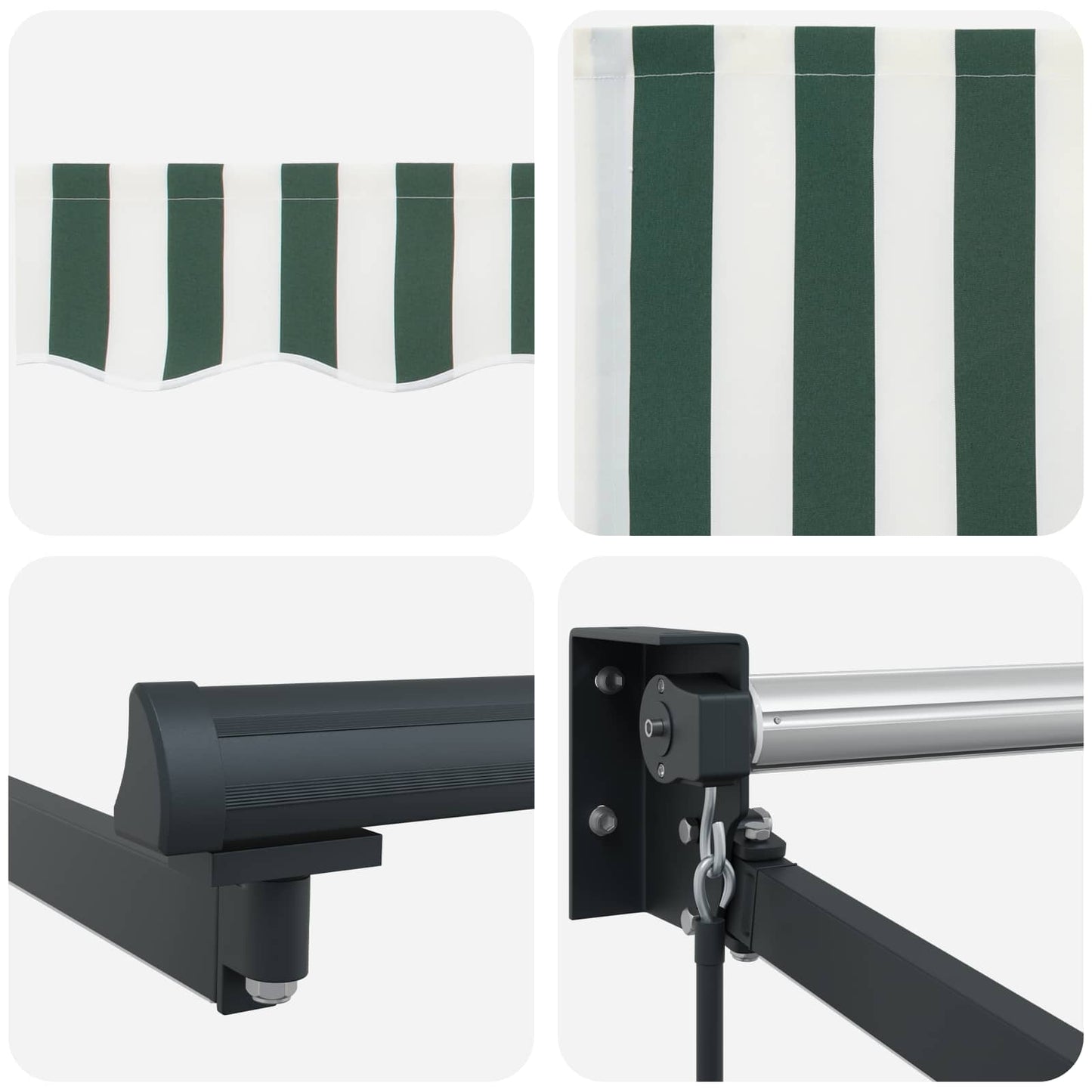 Manual Retractable Awning with LEDs 3.5 x 2.5 m