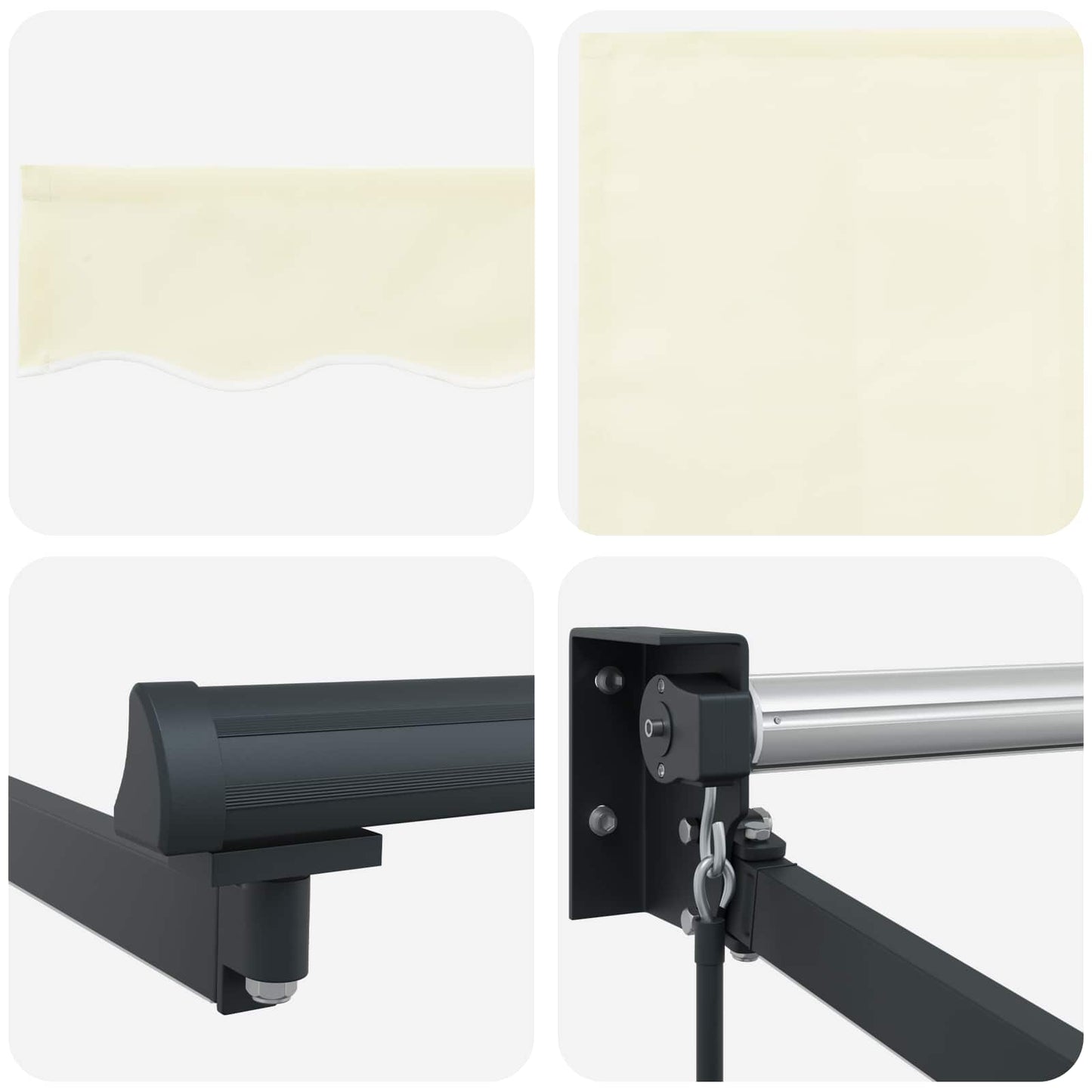 Manual Retractable Awning with LEDs 4 x 3 m