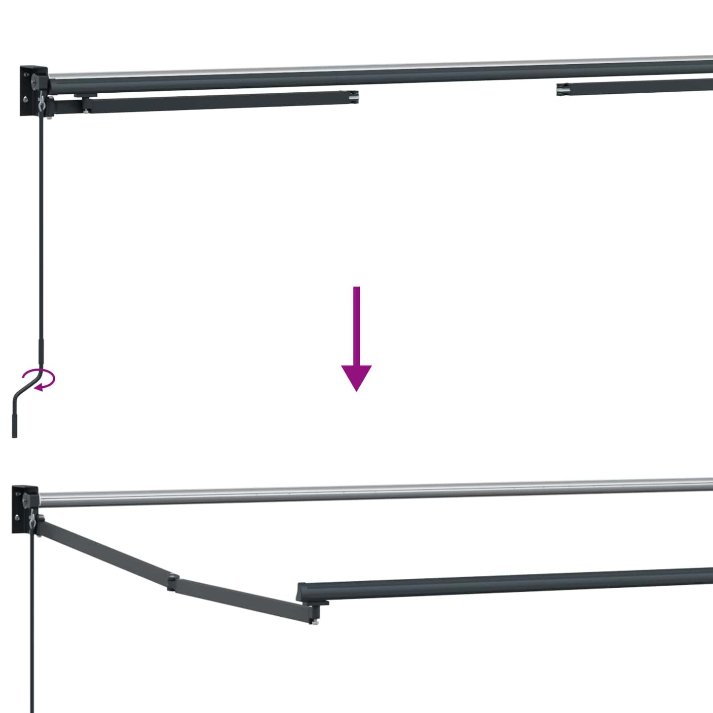 Manual Retractable Awning with LEDs 4.5 x 3 m
