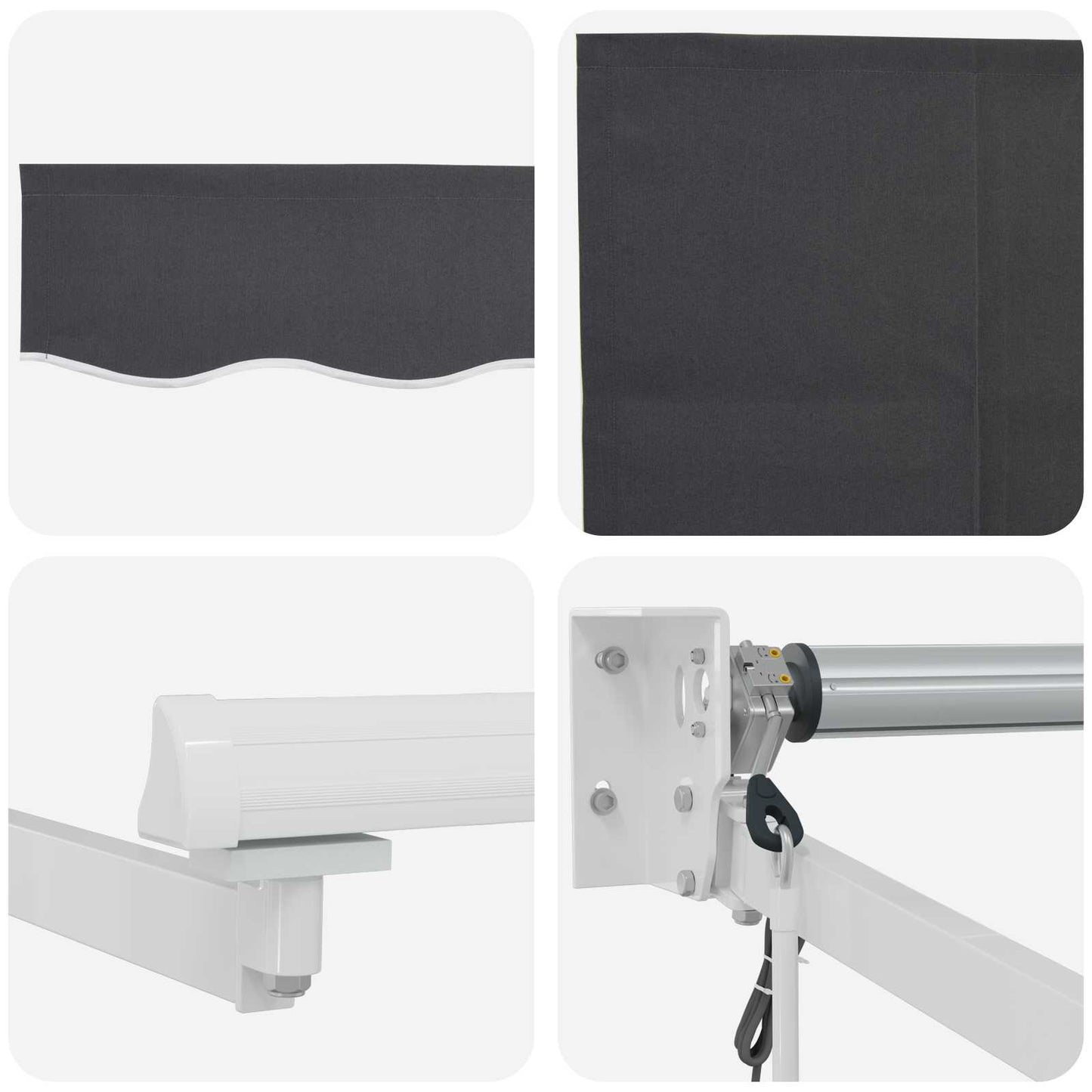 Electric Retractable Awning Anthracite and White 2.5 x 2 m