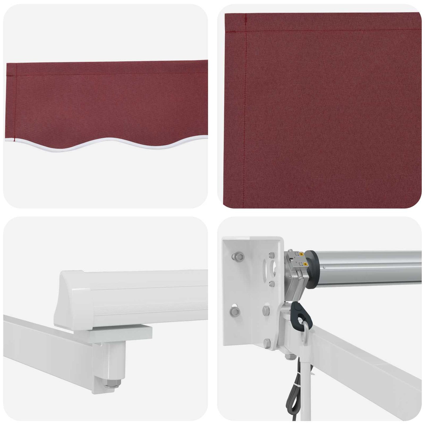 Electric Retractable Awning Burgundy and White 3 x 2 m