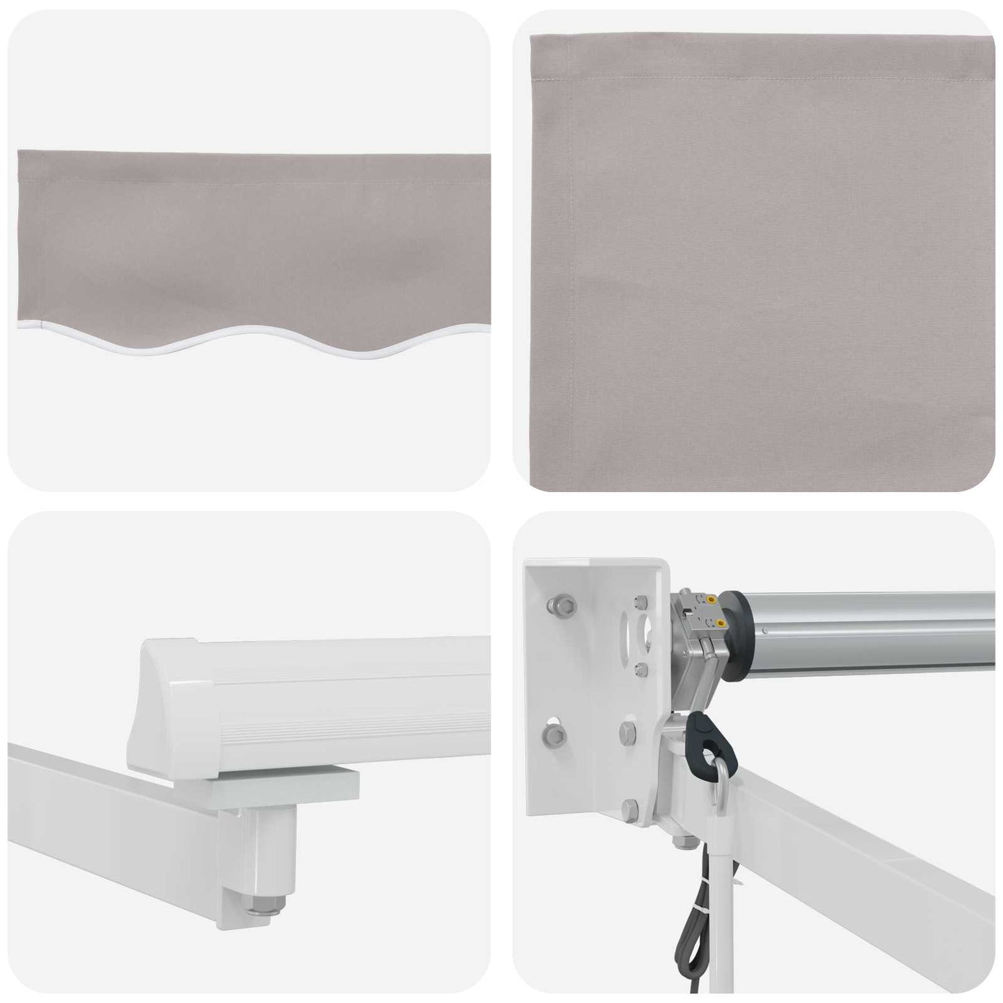 Electric Retractable Awning Light Grey and White 3 x 2.5 m
