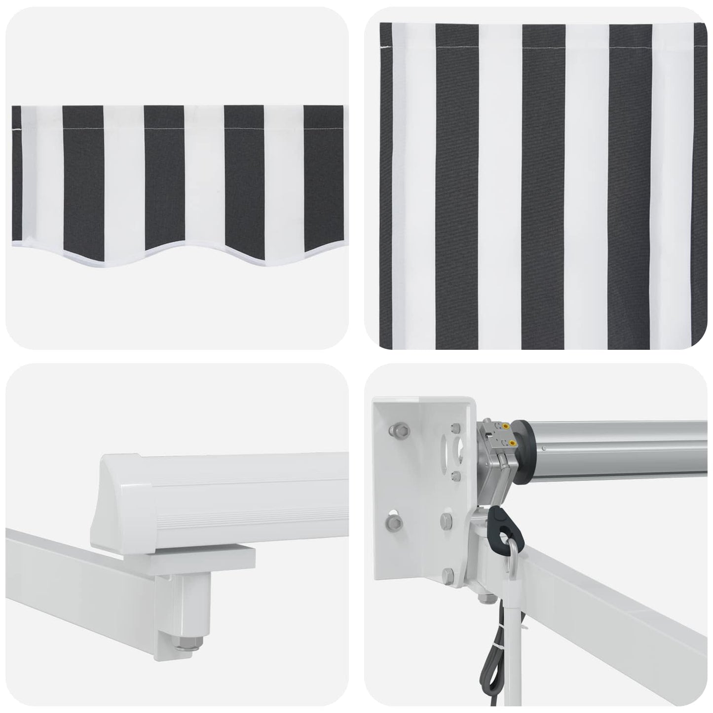 Electric Retractable Awning Anthracite and White 4 x 3 m