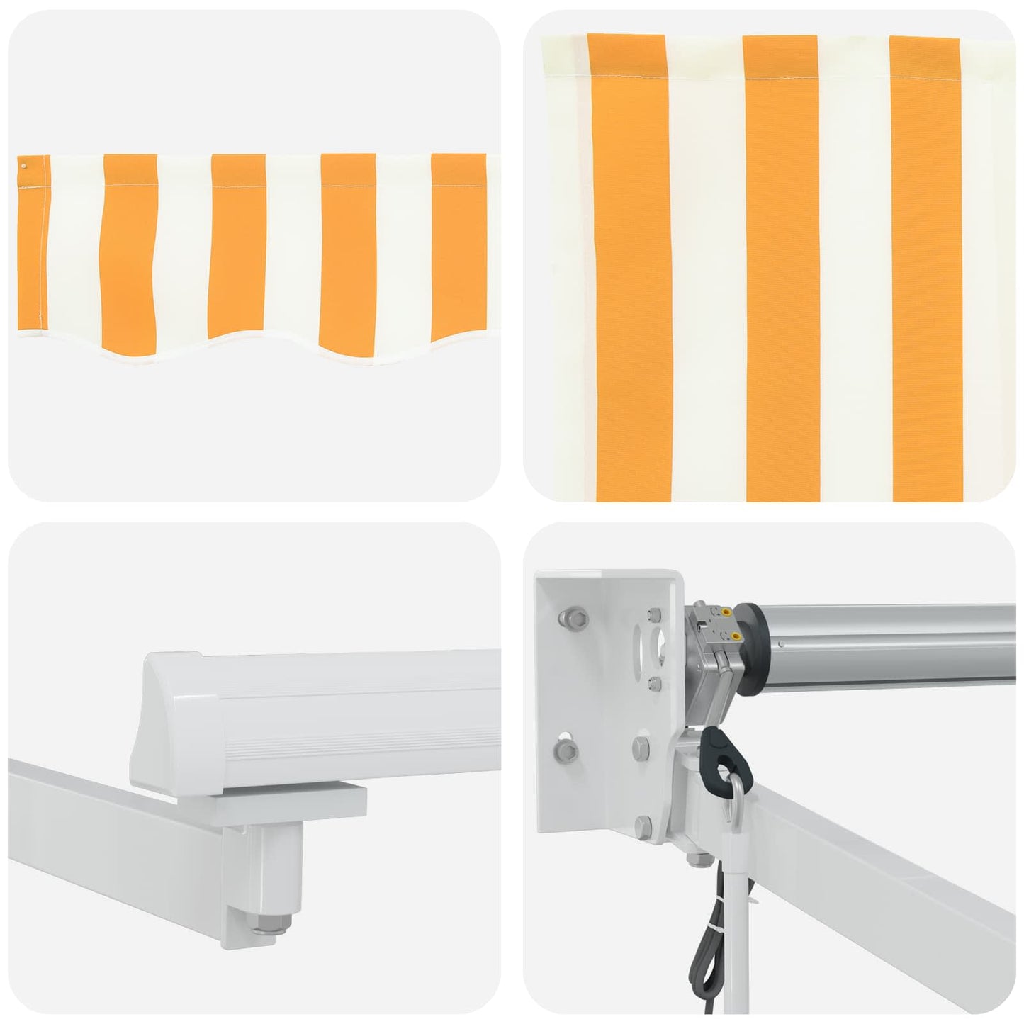 Electric Retractable Awning Orange and White 5 x 3 m