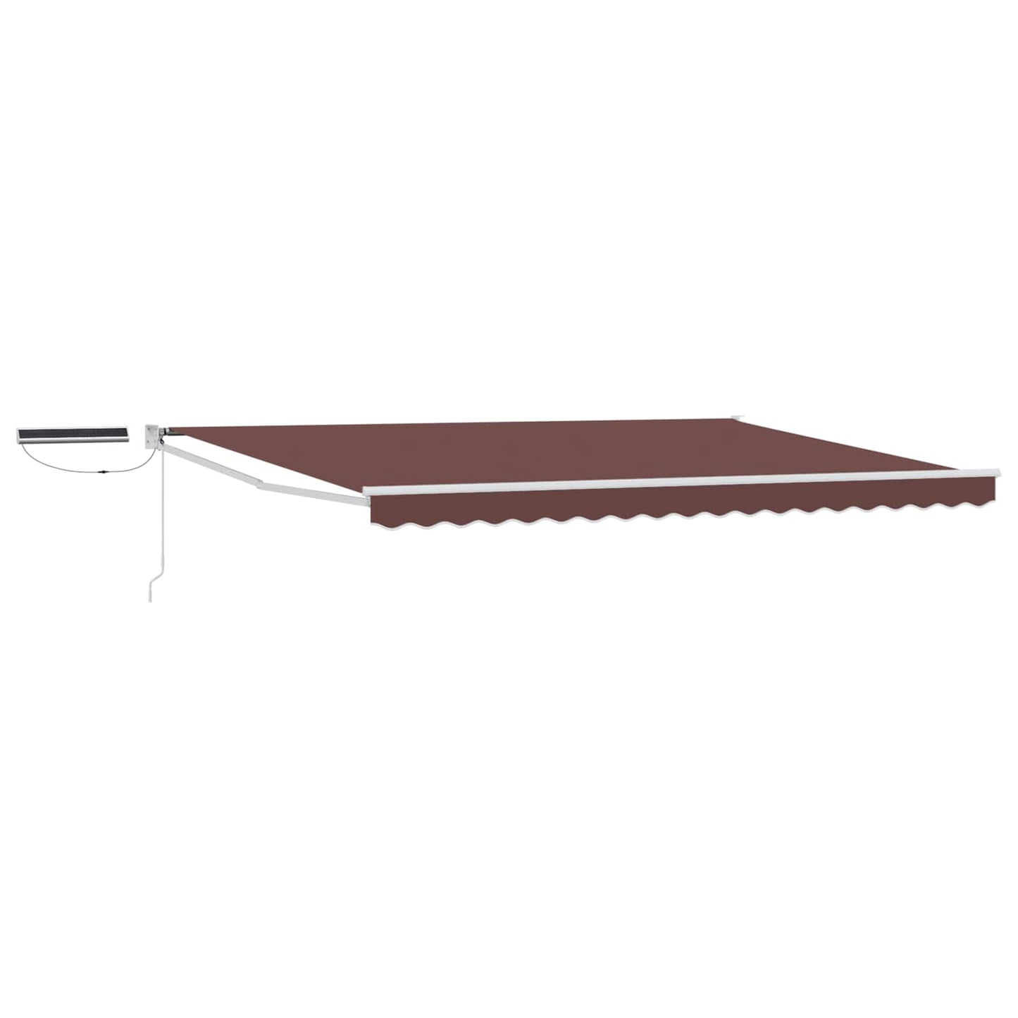 Electric Retractable Awning Brown and White 5 x 3 m