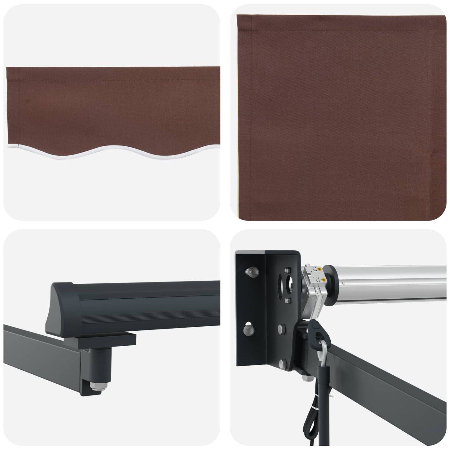 Electric Retractable Awning Brown and Anthracite 2.5 x 2 m