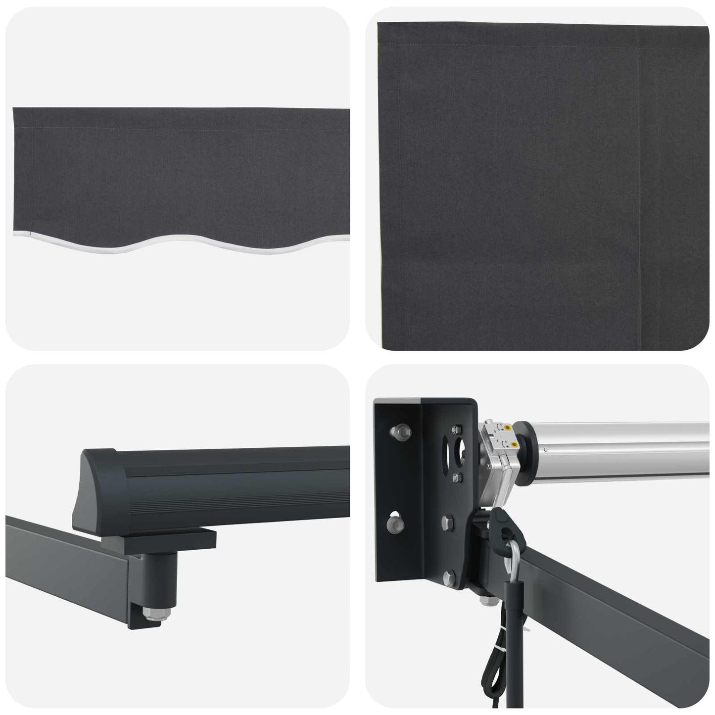 Electric Retractable Awning Anthracite 4 x 2 m