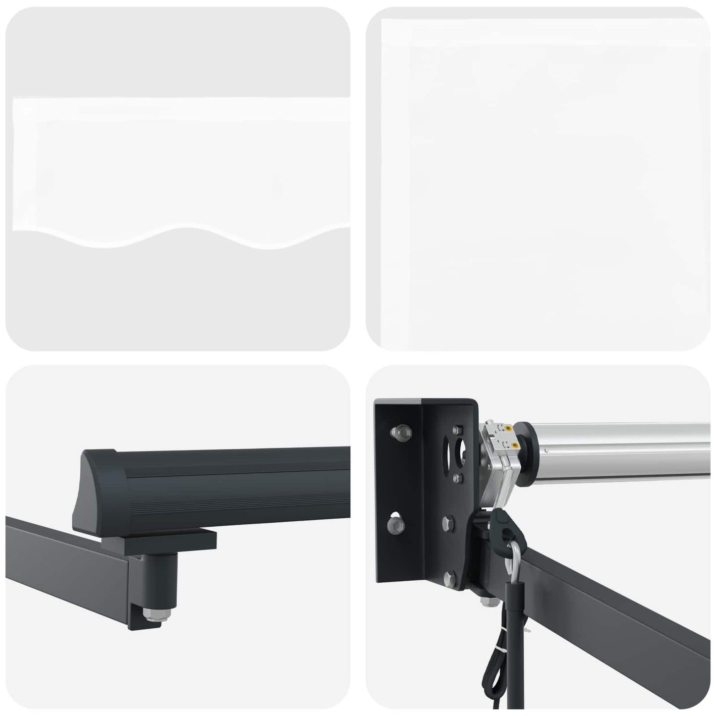 Electric Retractable Awning White and Anthracite 3 x 2.5 m
