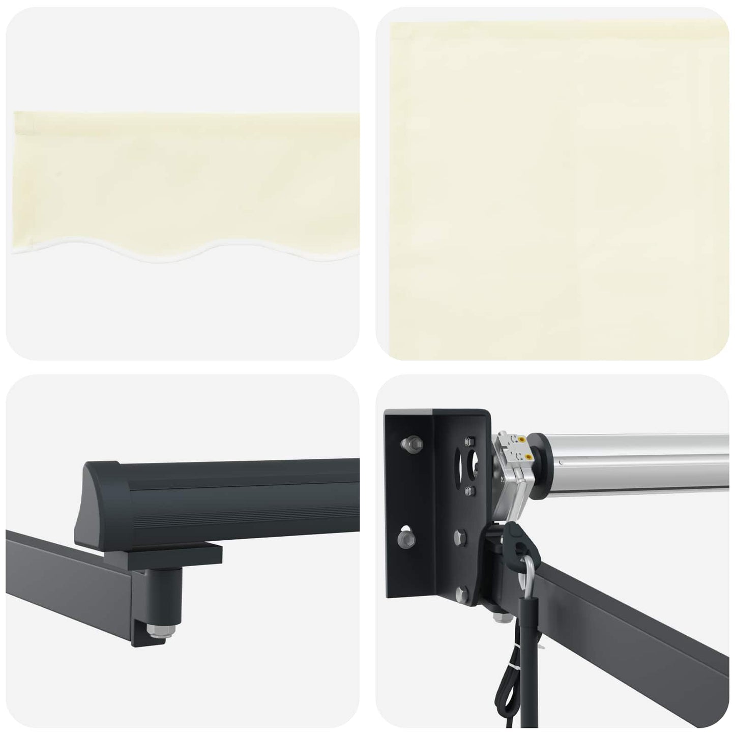 Electric Retractable Awning Cream and Anthracite 4 x 3 m