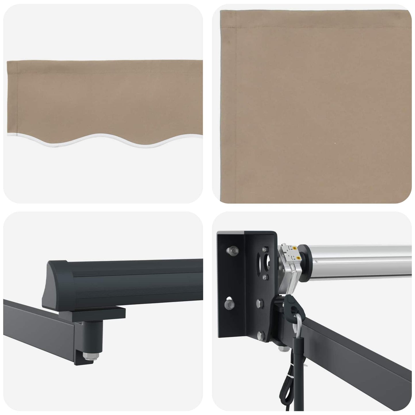 Electric Retractable Awning Beige and Anthracite 4 x 3 m