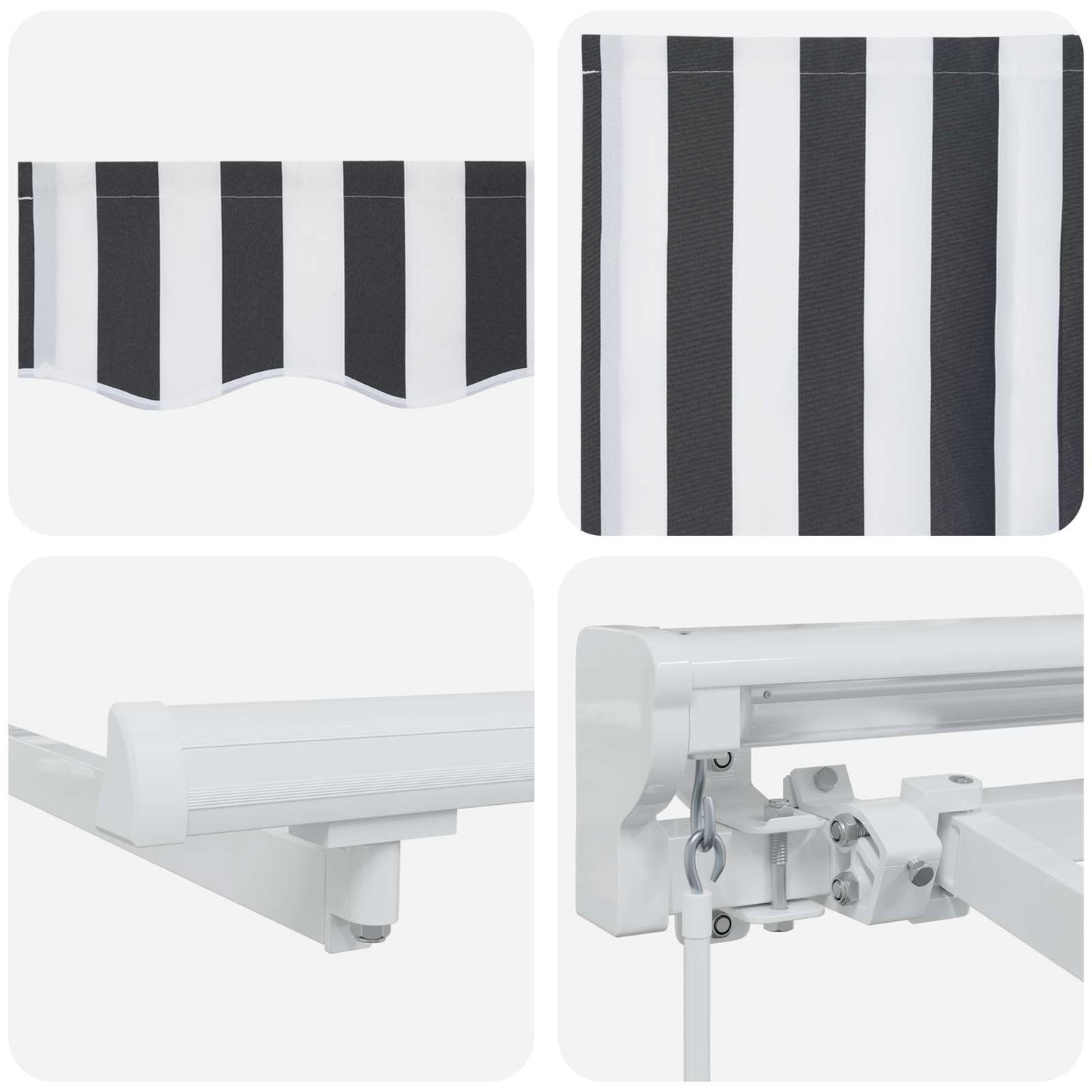 Manual Retractable Awning Anthracite and White 4 x 3.5 m