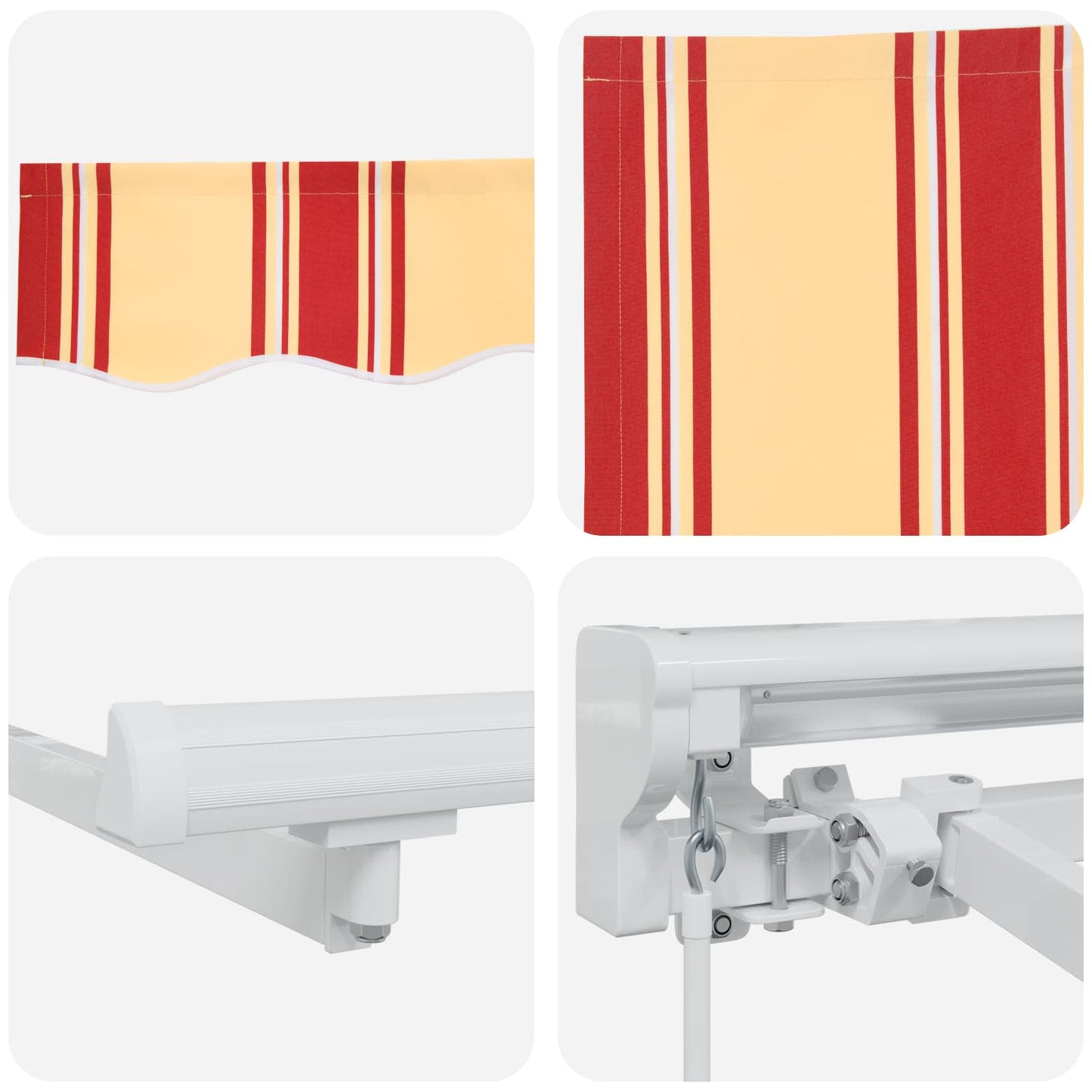 Manual Retractable Awning Yellow and Orange 4 x 3.5 m