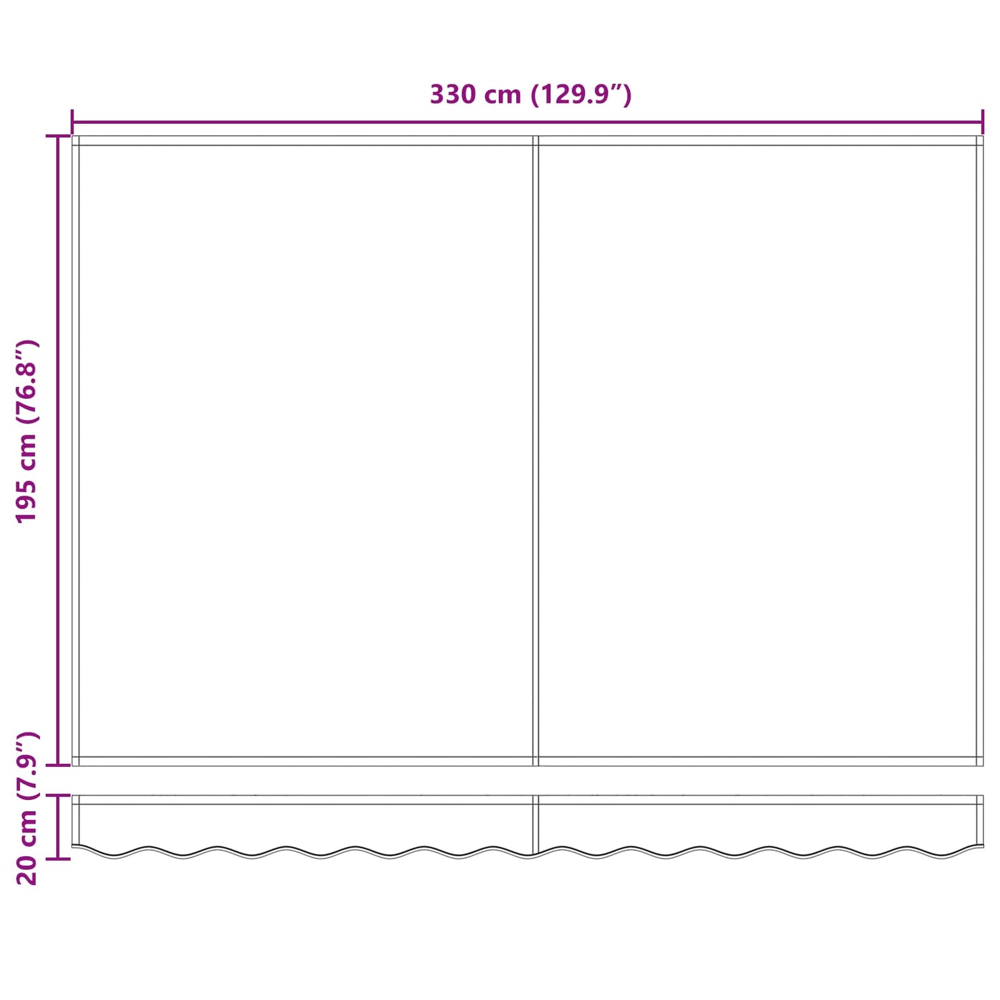 Manual Retractable Awning White 3.5 x 2 m