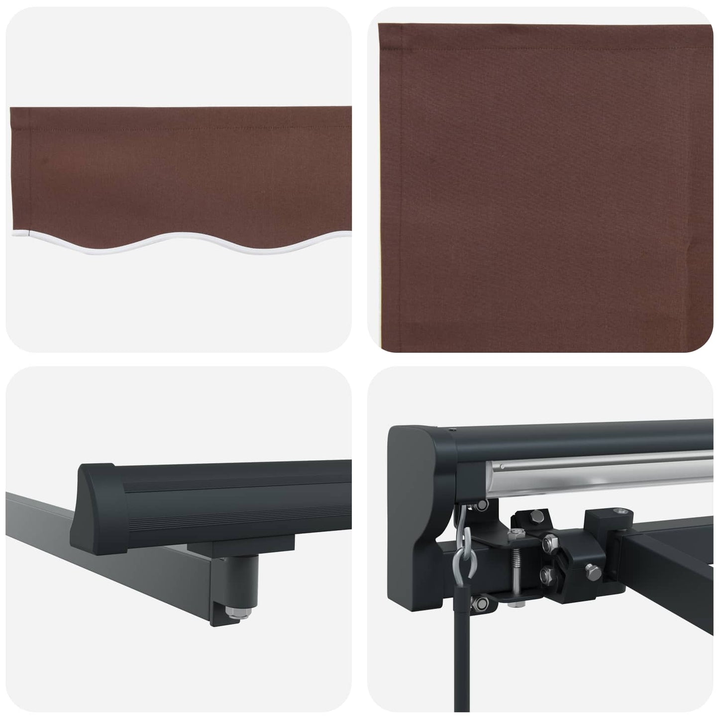 Manual Retractable Awning Brown 4.5 x 3.5 m