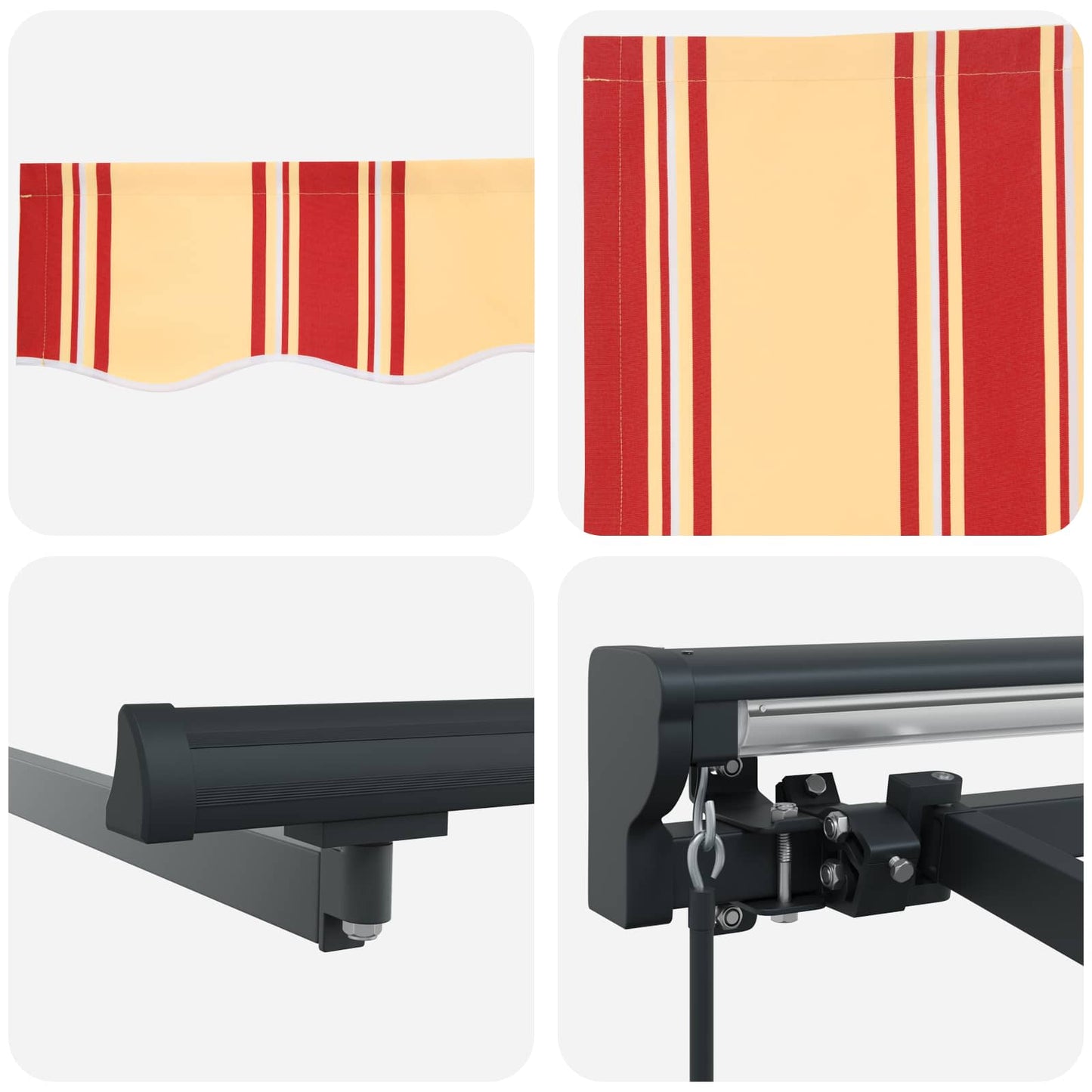 Manual Retractable Awning Yellow and Orange 4.5 x 3.5 m