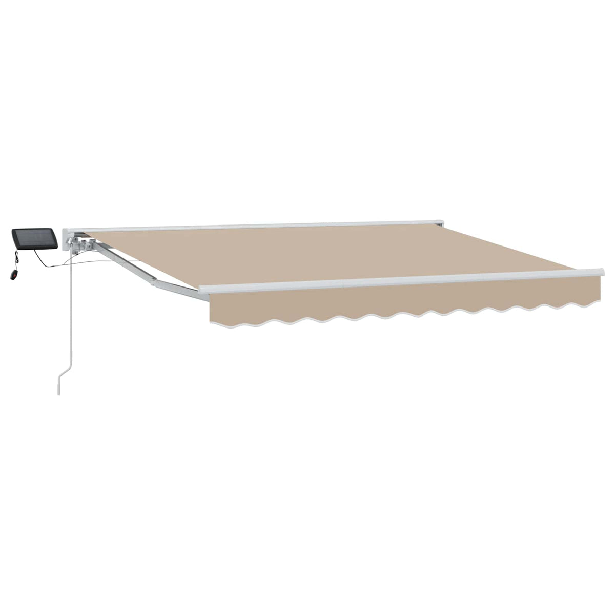 Manual Awning with Solar LED 3.5 x 2.5 m Beige 100% Polyester