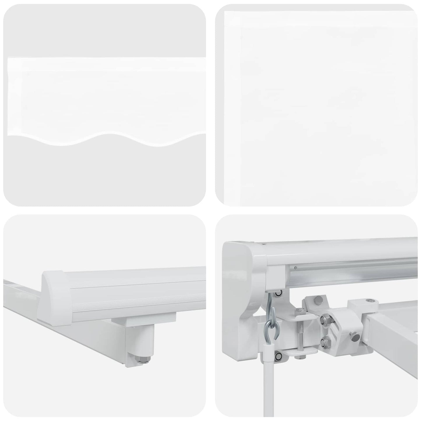 Manual Awning Frame with LEDs White 3.5 x 2.5 m
