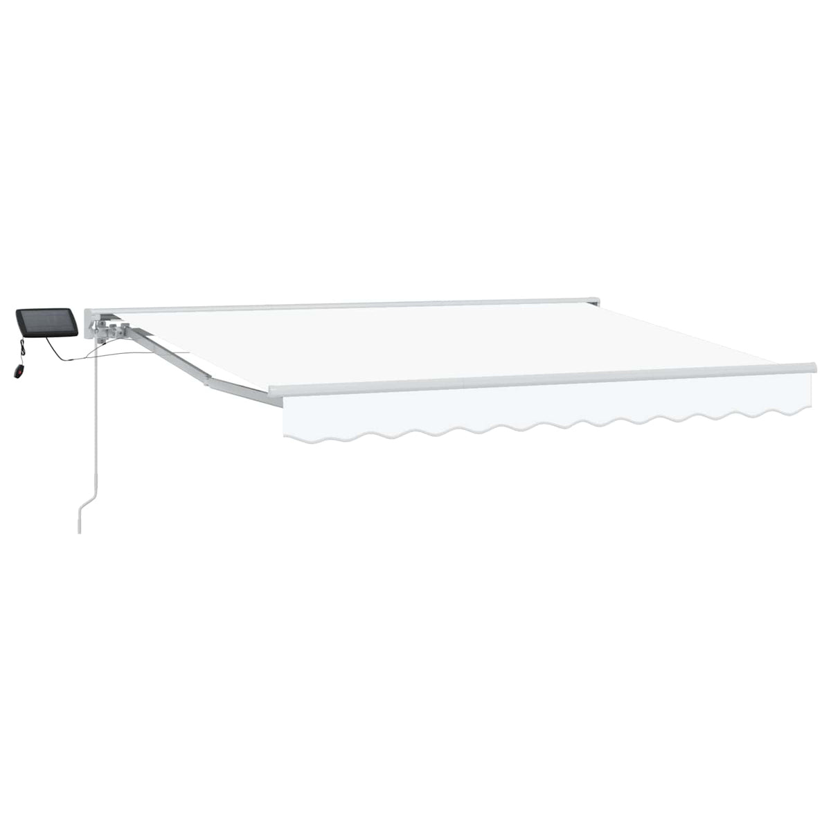 Manual Awning with Solar LED 3.5 x 2.5 m White 100% Polyester