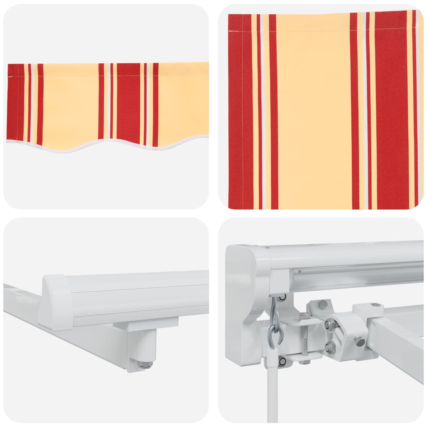 Manual Awning Frame with LEDs Yellow, Orange and White 4 x 3 m