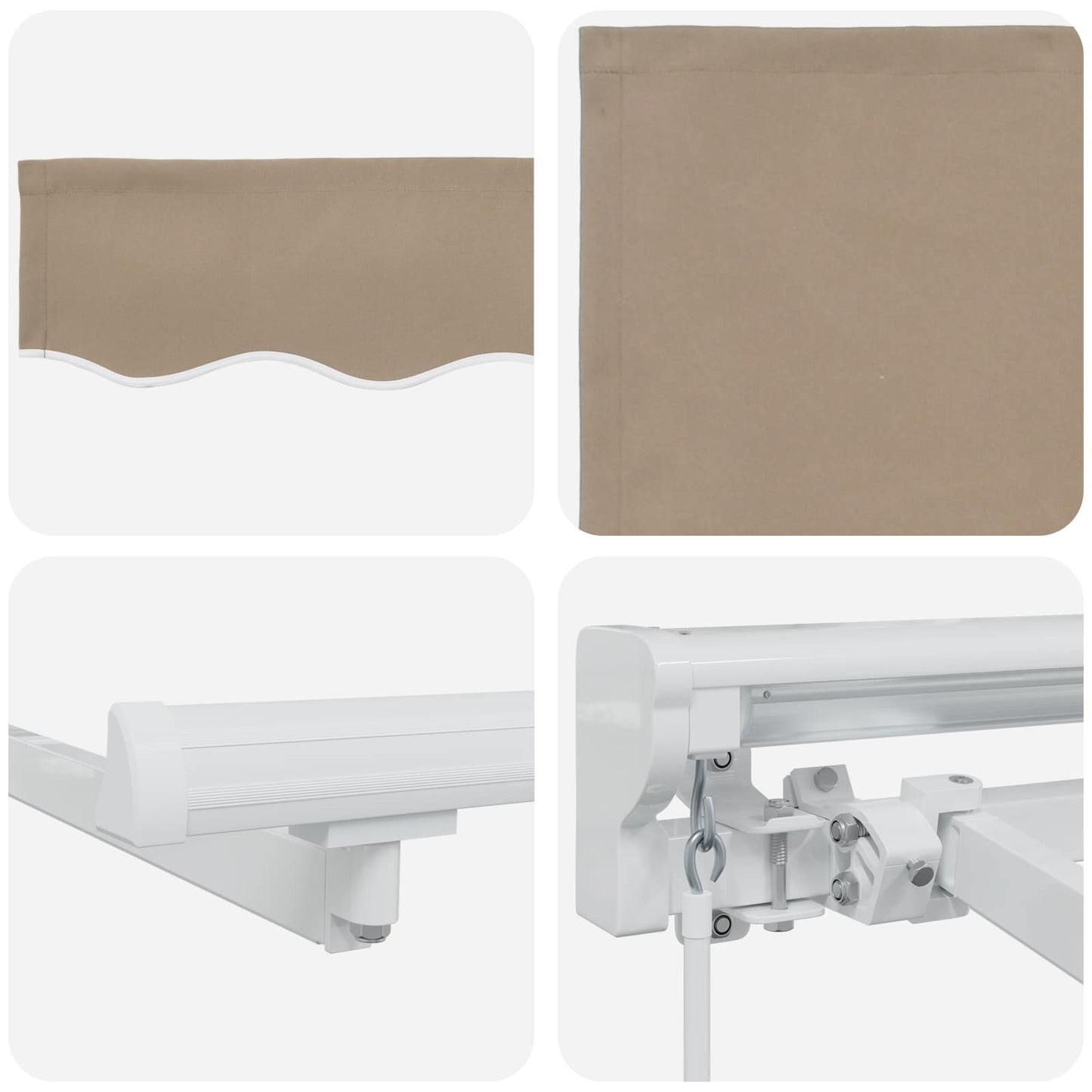 Manual Awning Frame with LEDs Beige and White 4 x 3 m