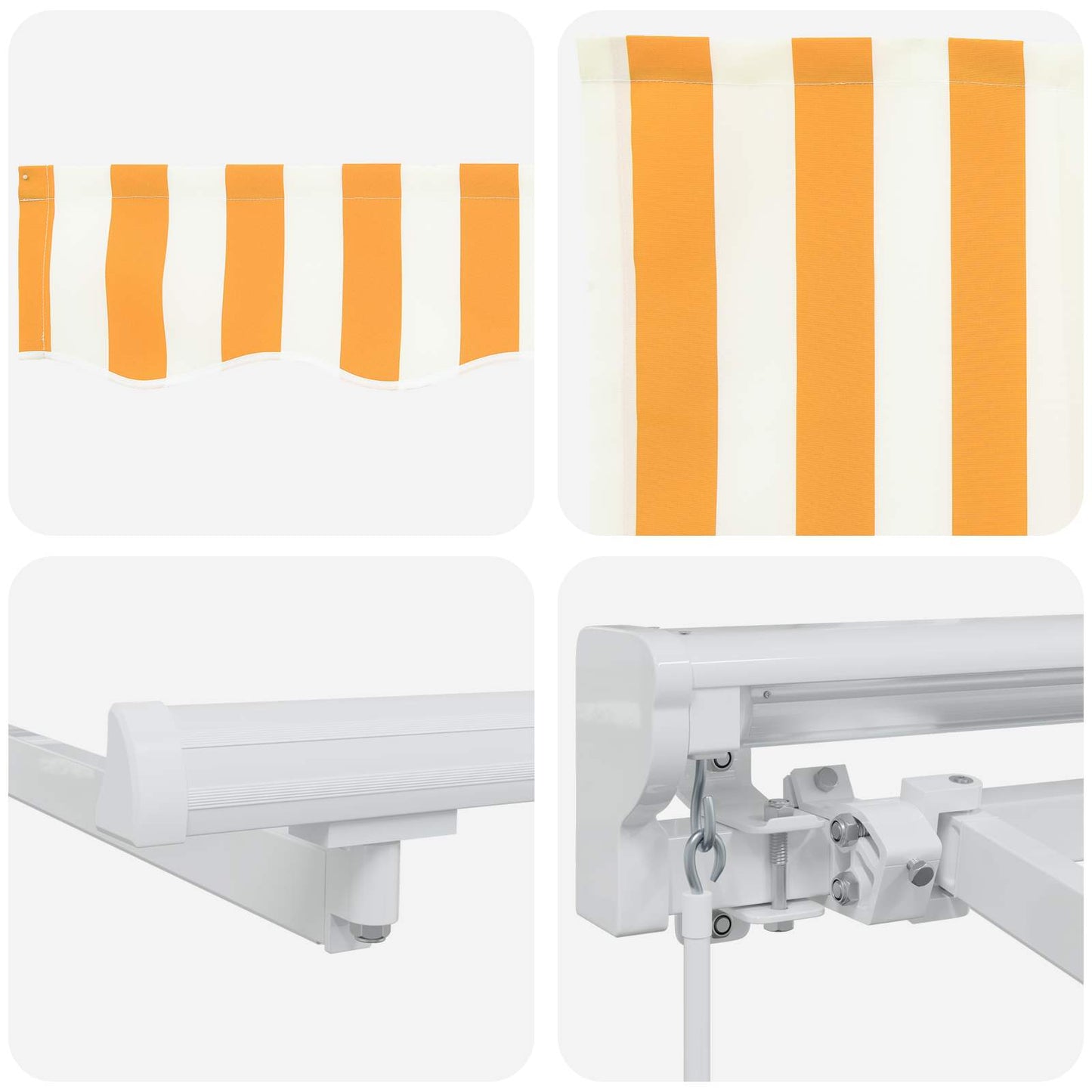 Manual Awning Frame with LEDs Yellow and White 4 x 3.5 m