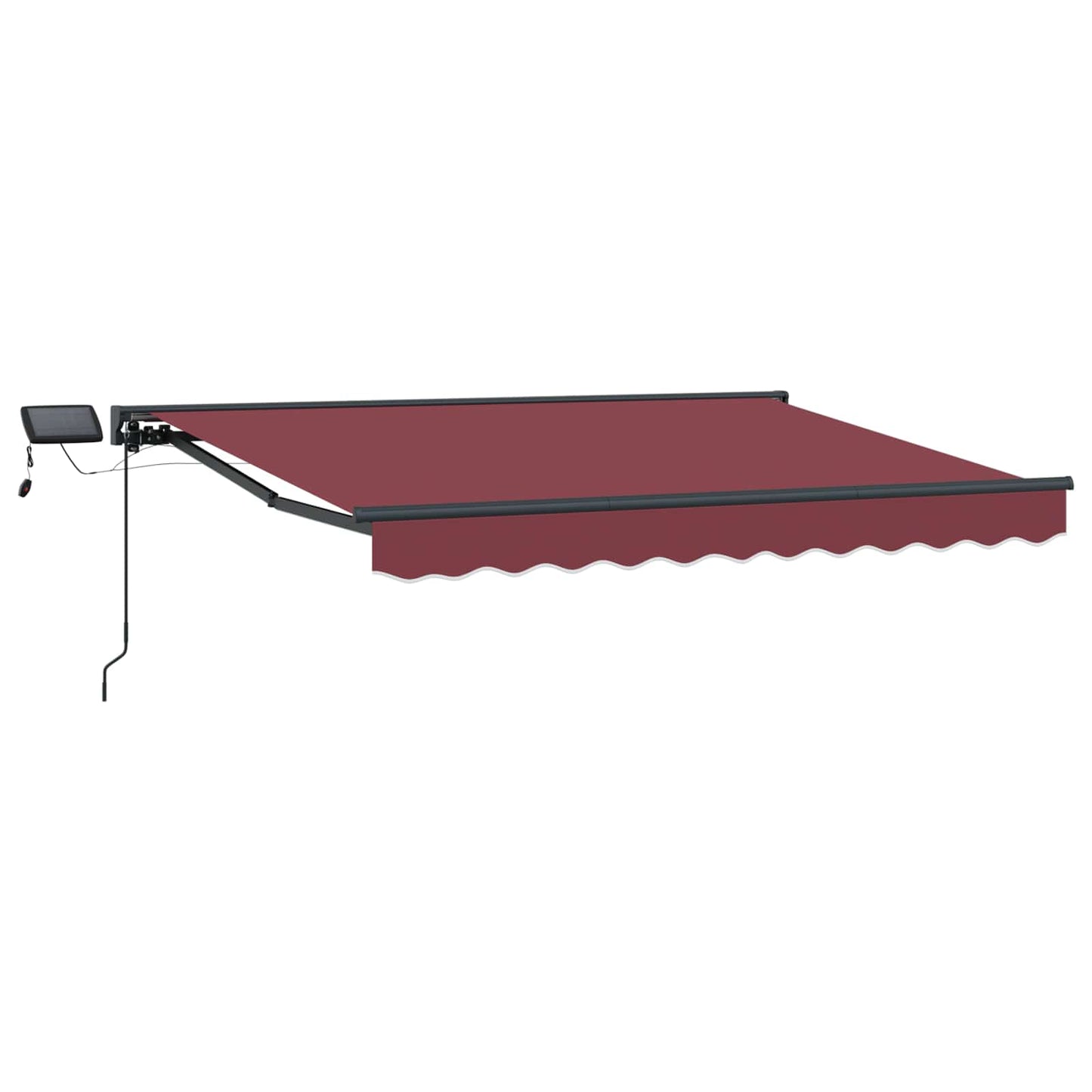 Manual Awning Frame with LEDs Burgundy and Anthracite 3 x 2 m