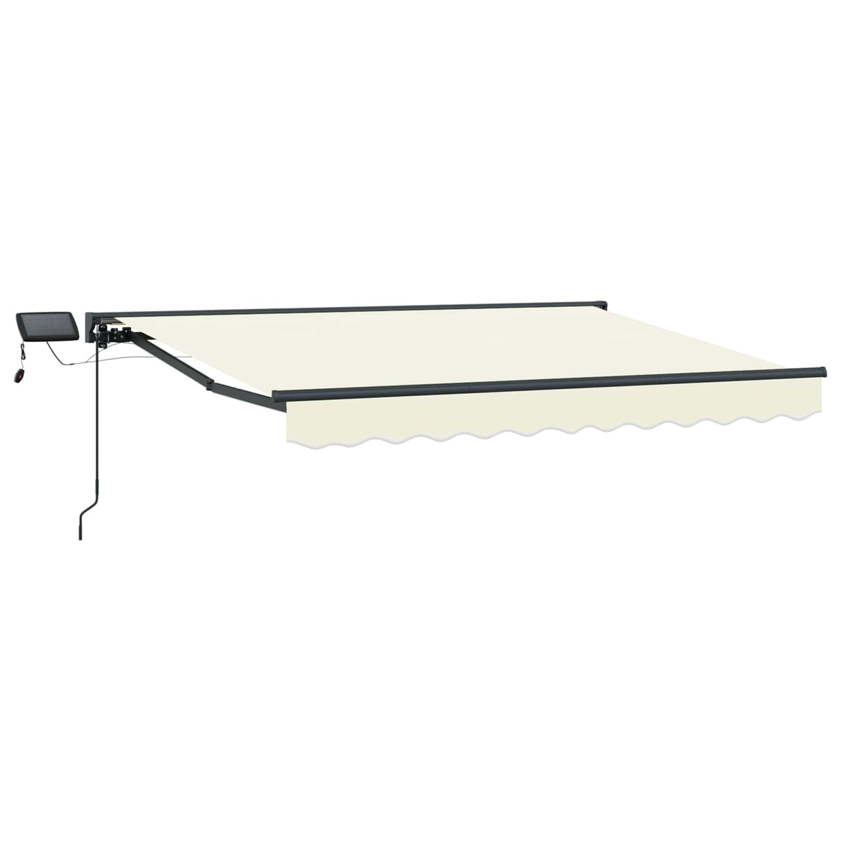 Manual Awning with Solar LED 3.5 x 2 m Cream 100% Polyester