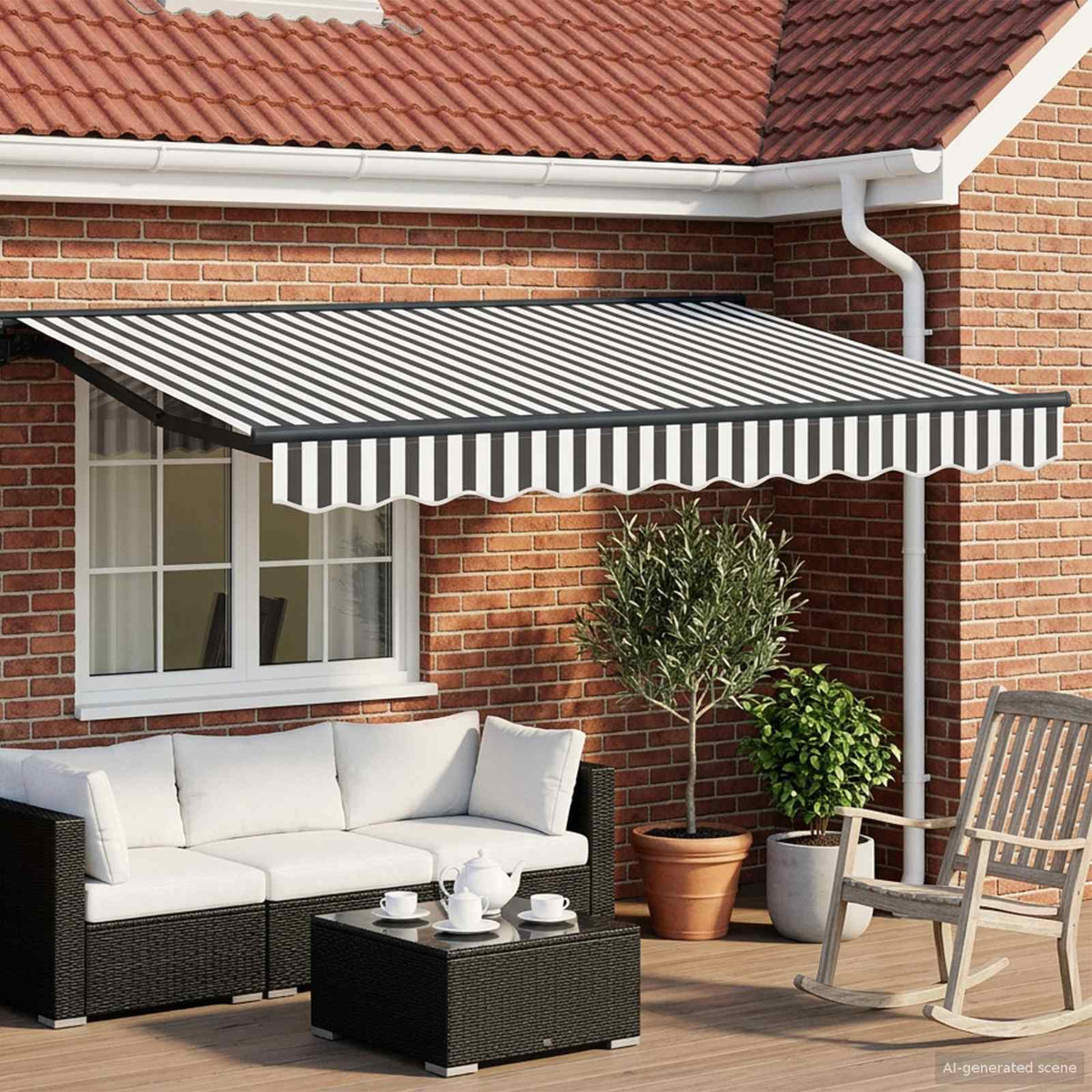 Manual Awning with Solar LED 3 x 2.5 m