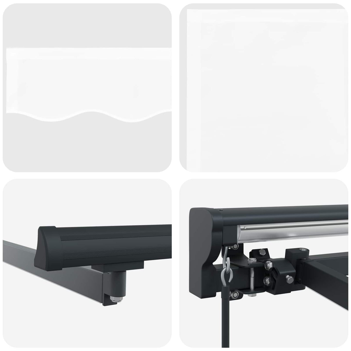 Manual Awning Frame with LEDs White and Anthracite 4 x 3 m