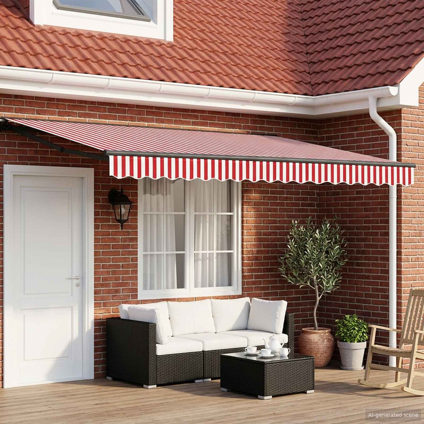 Manual Awning Frame with LEDs 4 x 3.5 m