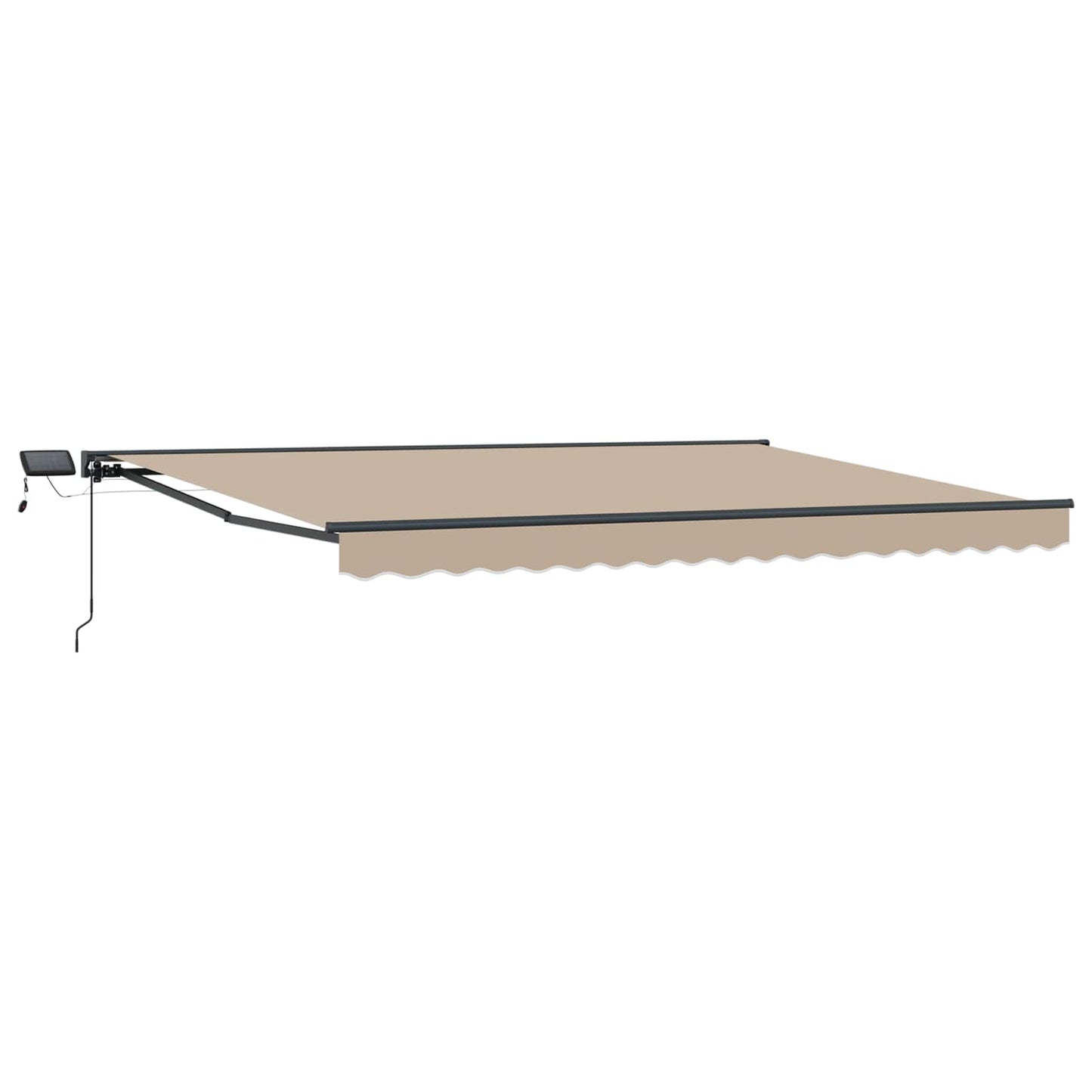 Manual Awning Frame with LEDs Beige and Anthracite 4.5 x 3.5 m