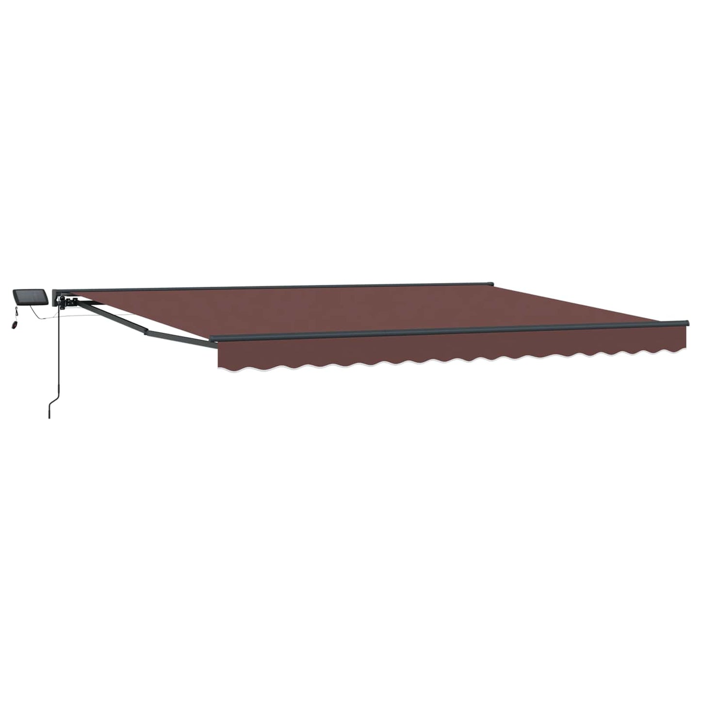Manual Awning Frame with LEDs Brown and Anthracite 5 x 3.5 m