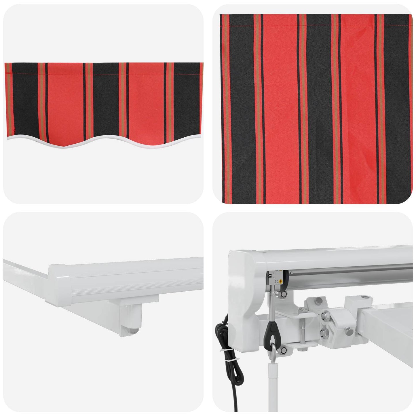 Electric Retractable Awning Orange, Black and White 3 x 2.5 m