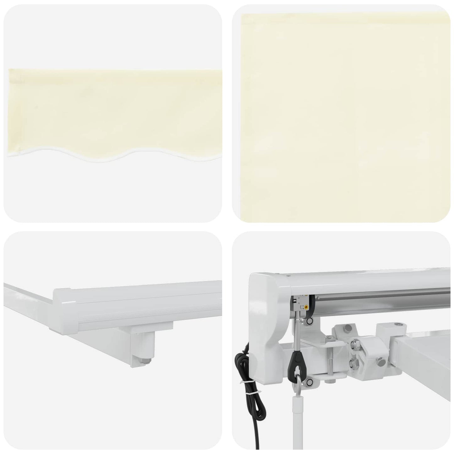 Electric Retractable Awning Cream and White 3.5 x 2.5 m
