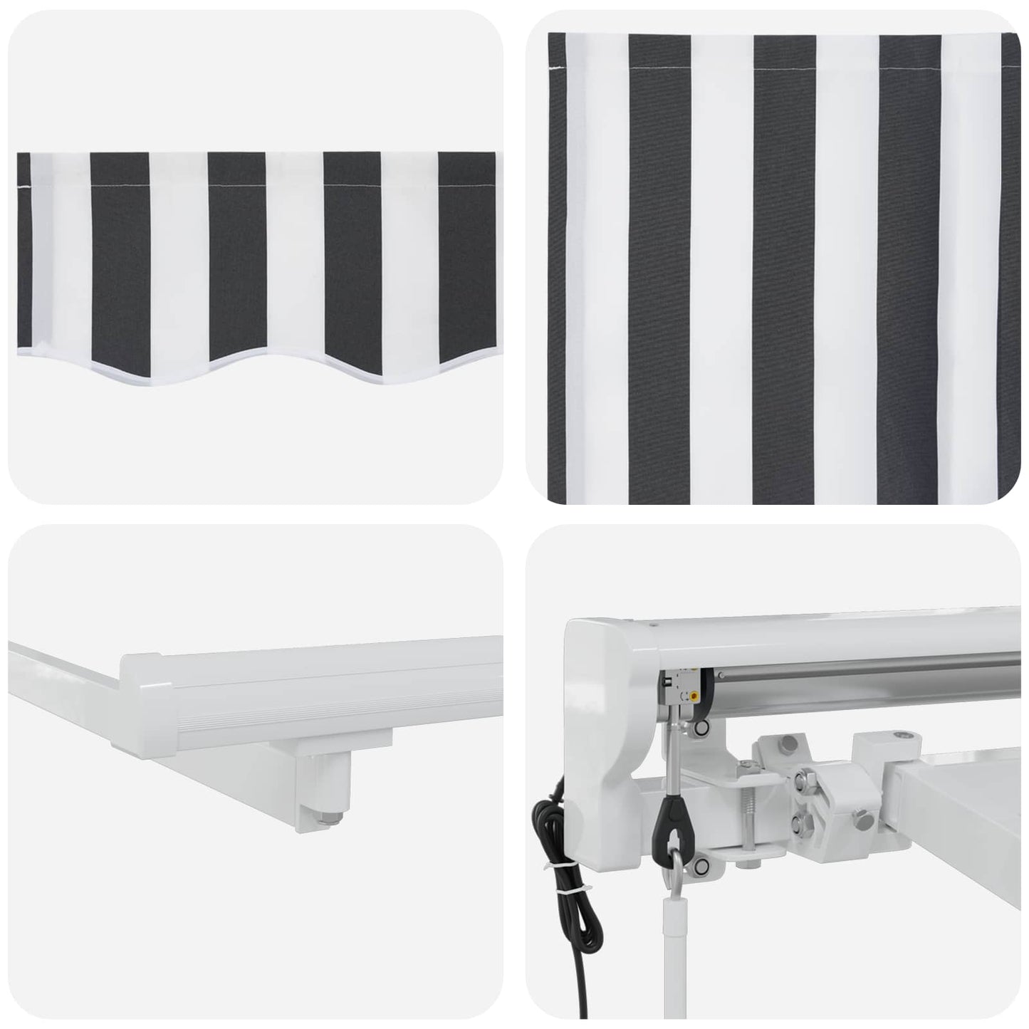 Electric Retractable Awning Anthracite and White 4 x 3 m